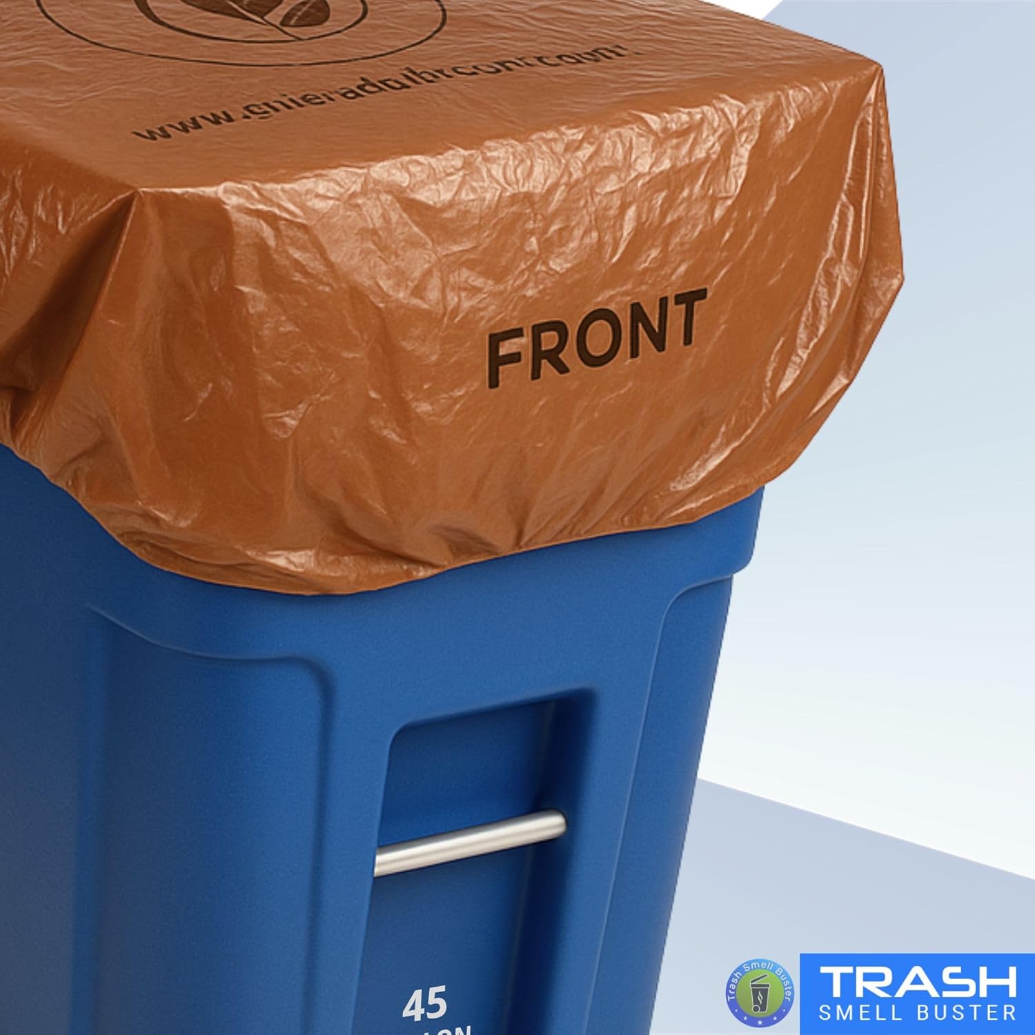 Trash Can Cover Odor Eliminating Bag with Elastic Rubber Band Lemon Scented Durable Effective