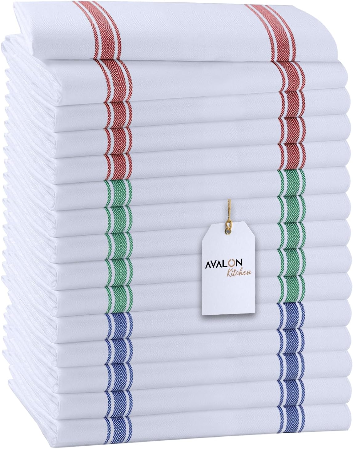 Dish Towels Set (Value Pack of 15) Size 15x25 Inch, 100% Cotton Soft & Absorbent Linen Kitchen