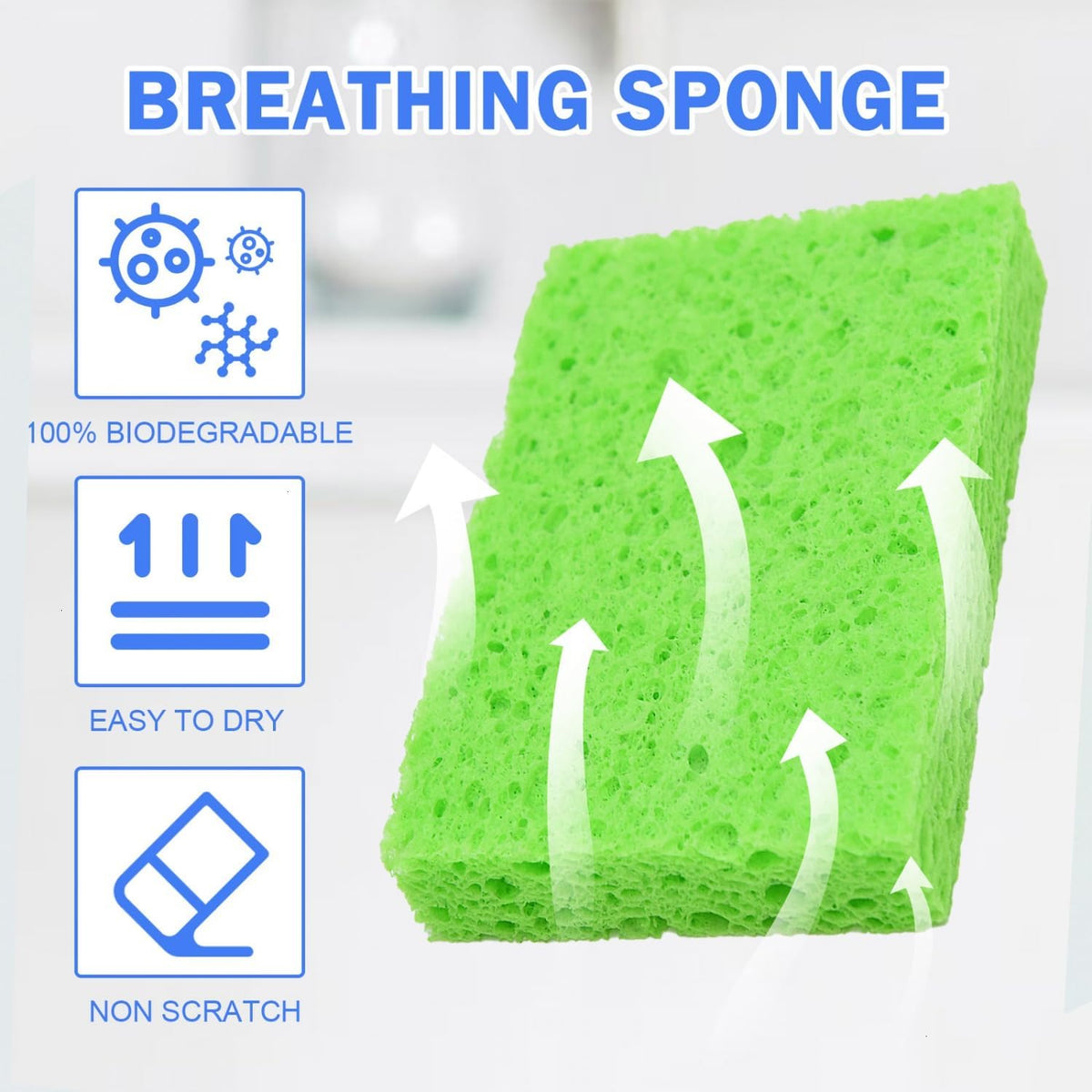 YoleShy 48 Pack Sponges Kitchen Natural Compressed Cellulose Sponges Durable Dish Sponge for