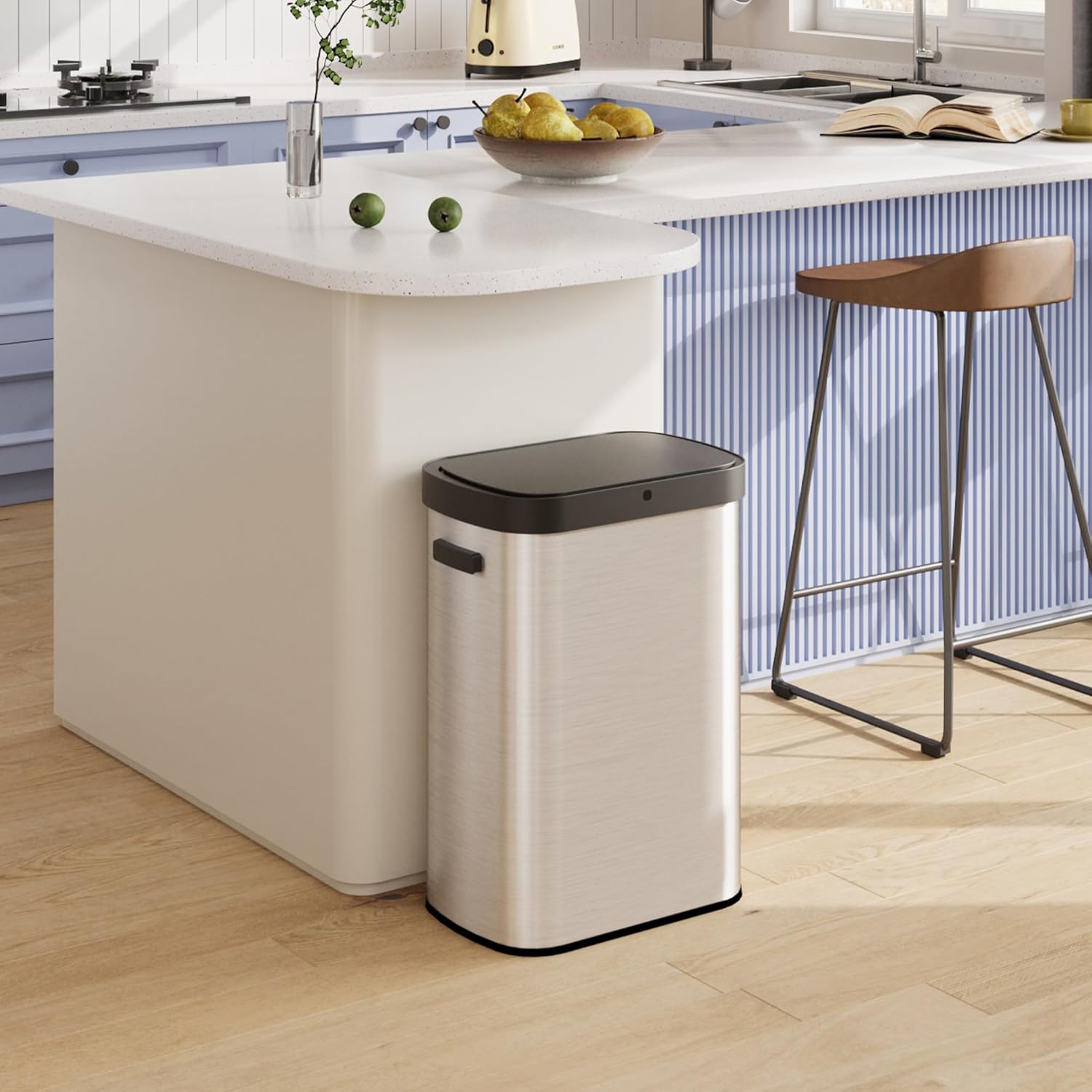WLIVE 13 Gallon Trash Can, 50 Liter Large Capacity Motion Sensor Automatic Trash Cans Touchless
