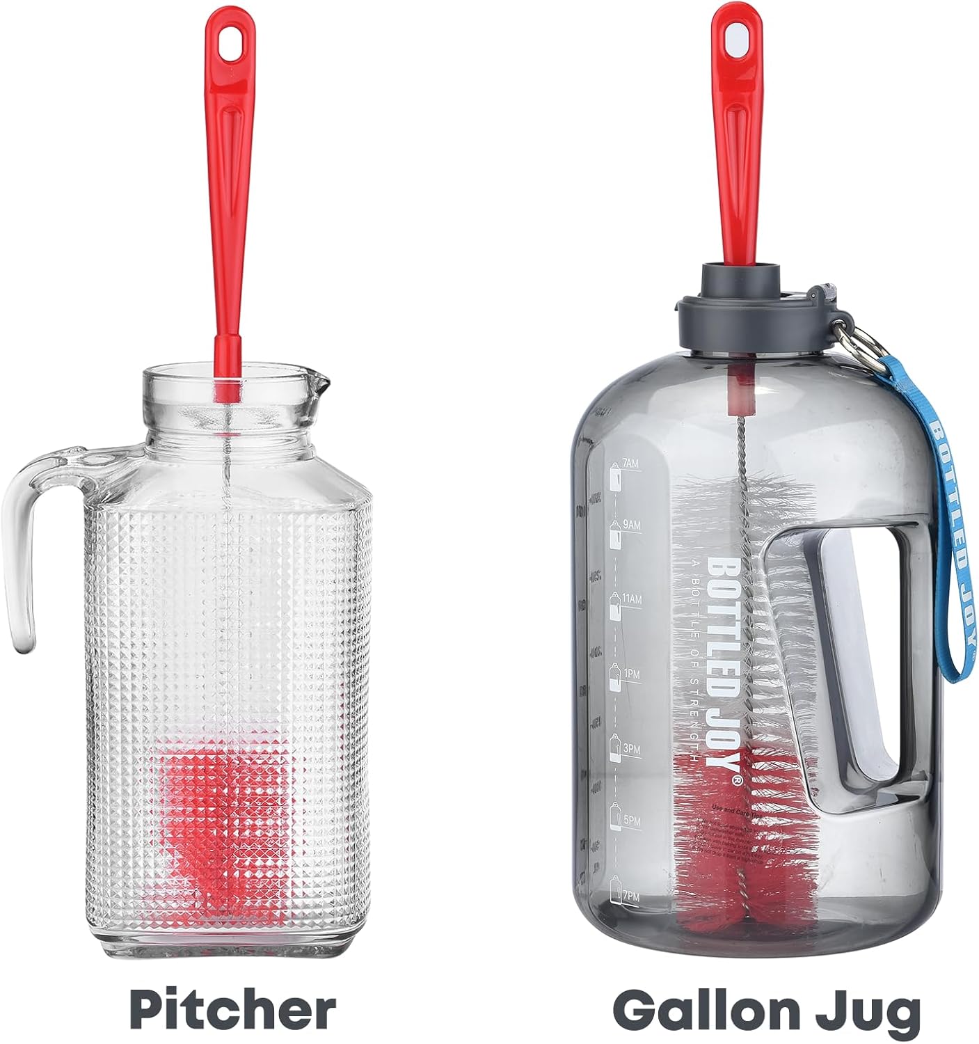 ALINK 3-Pack Long Red Bottle Cleaning Brush for Narrow Neck Beer, Wine, Kombucha, Hydroflask