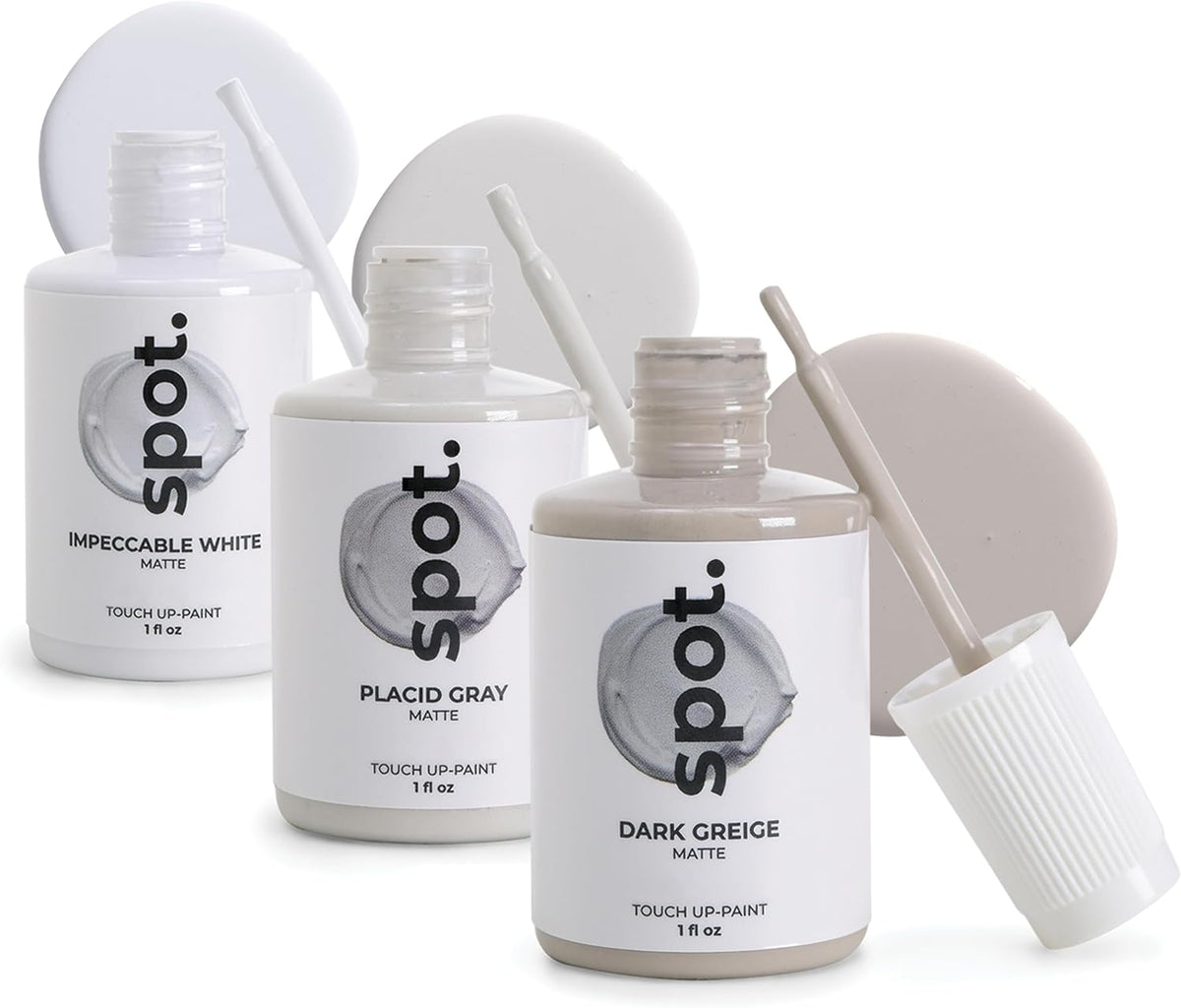 spot. Touch-Up Paint | Matte Finish for Cabinets, Walls, Doors & Furniture | Multi-Tone Gray Repair