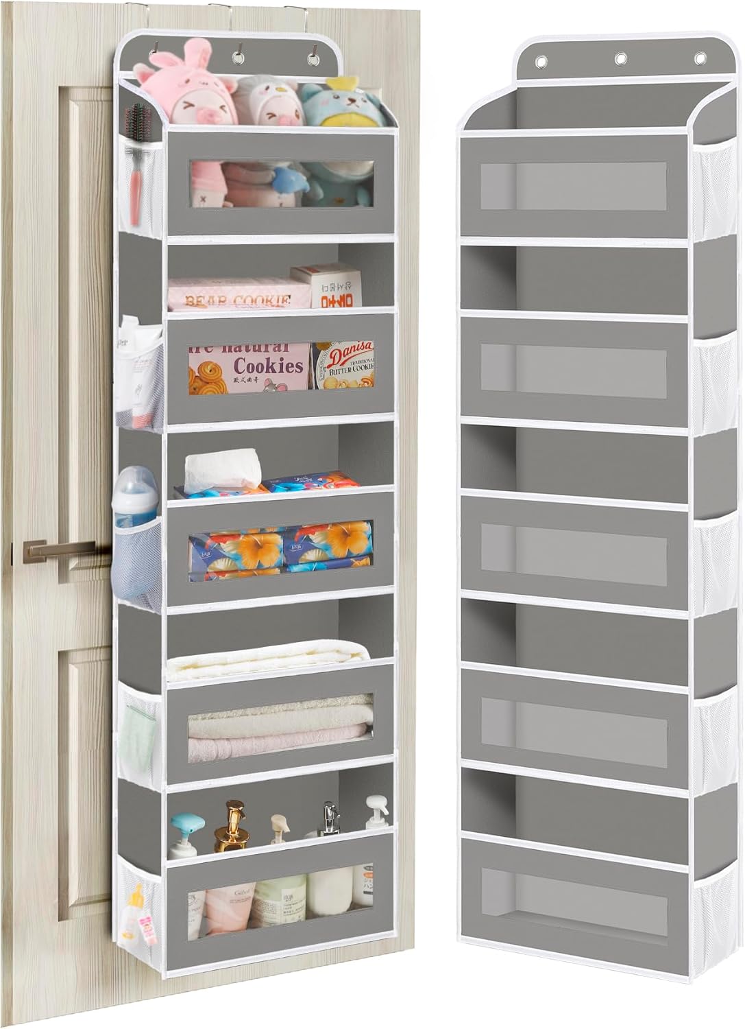 Over The Door Organizer, 5 Shelves Closet Door Hanging Organizer with 10 Mesh Pockets, Nursery