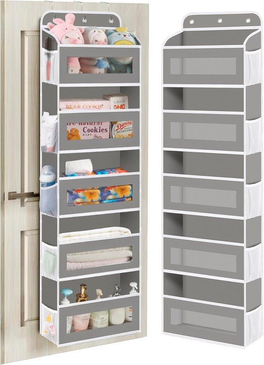 Over The Door Organizer, 5 Shelves Closet Door Hanging Organizer with 10 Mesh Pockets, Nursery