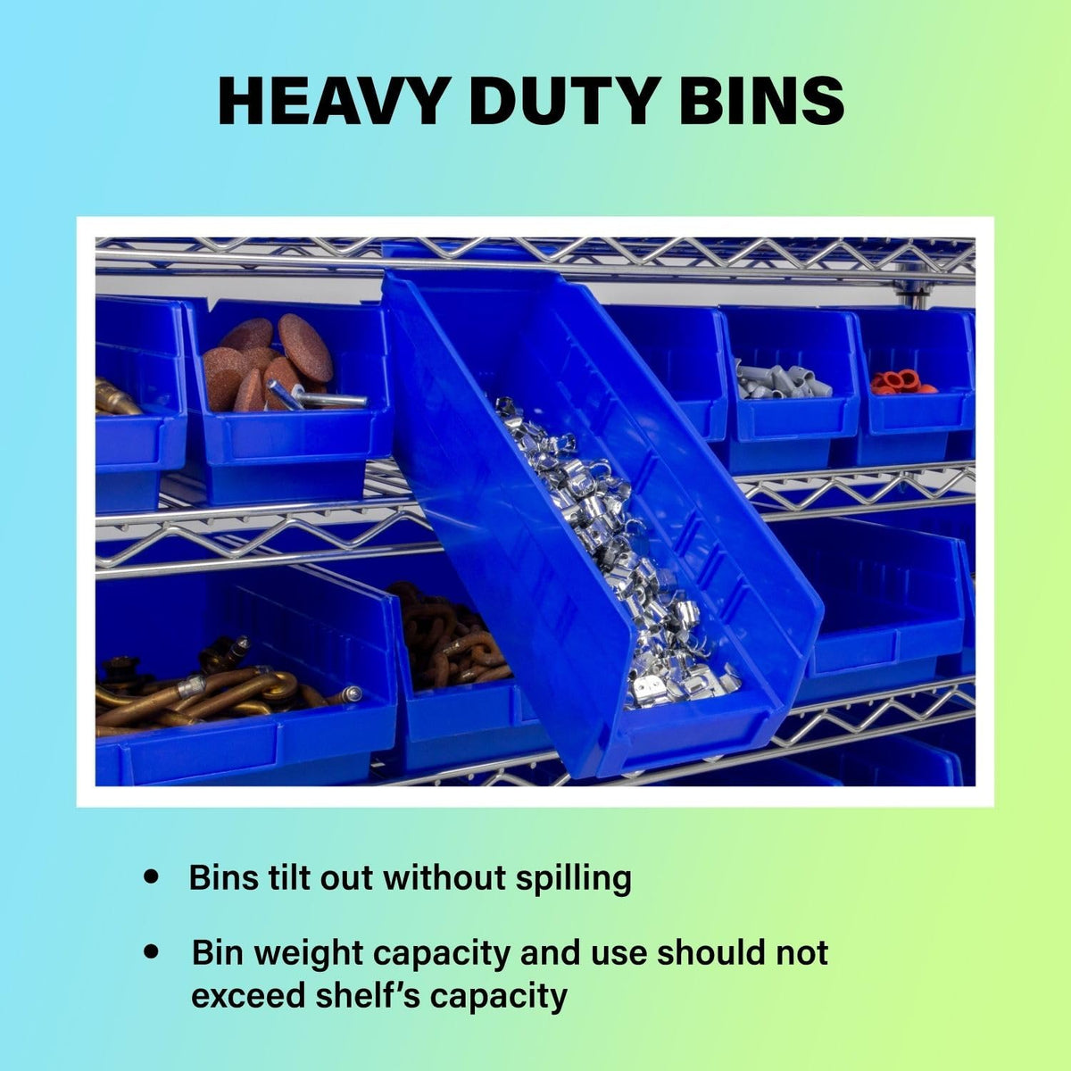Akro-Mils 30120 Plastic Shelf Bins, Heavy Duty Storage Bins for Garage, Closet, and Drawer