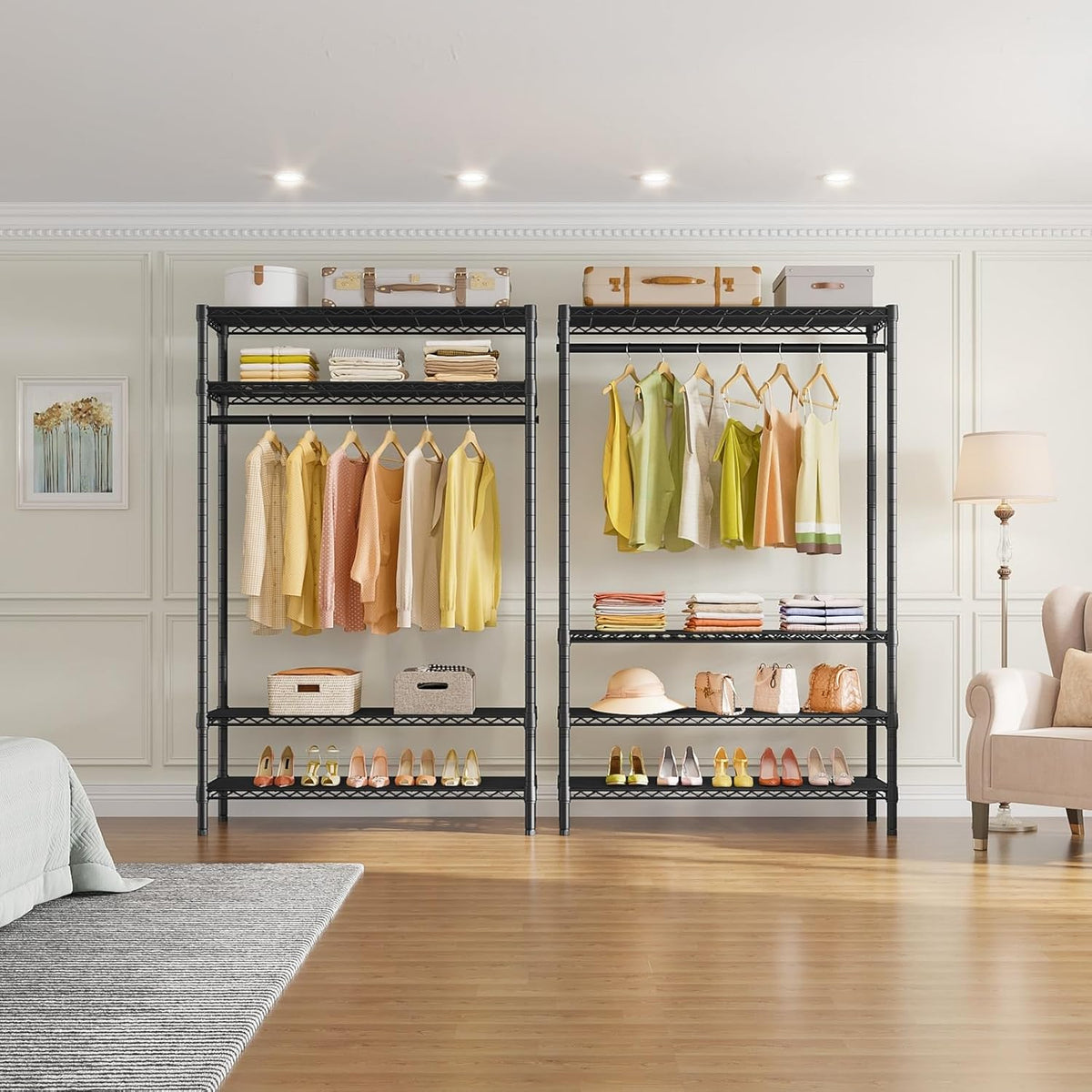 VIPEK V1 Plus Heavy Duty Clothes Rack with Shelves - 4 Tiers Adjustable Height | Holds Up to 540lbs