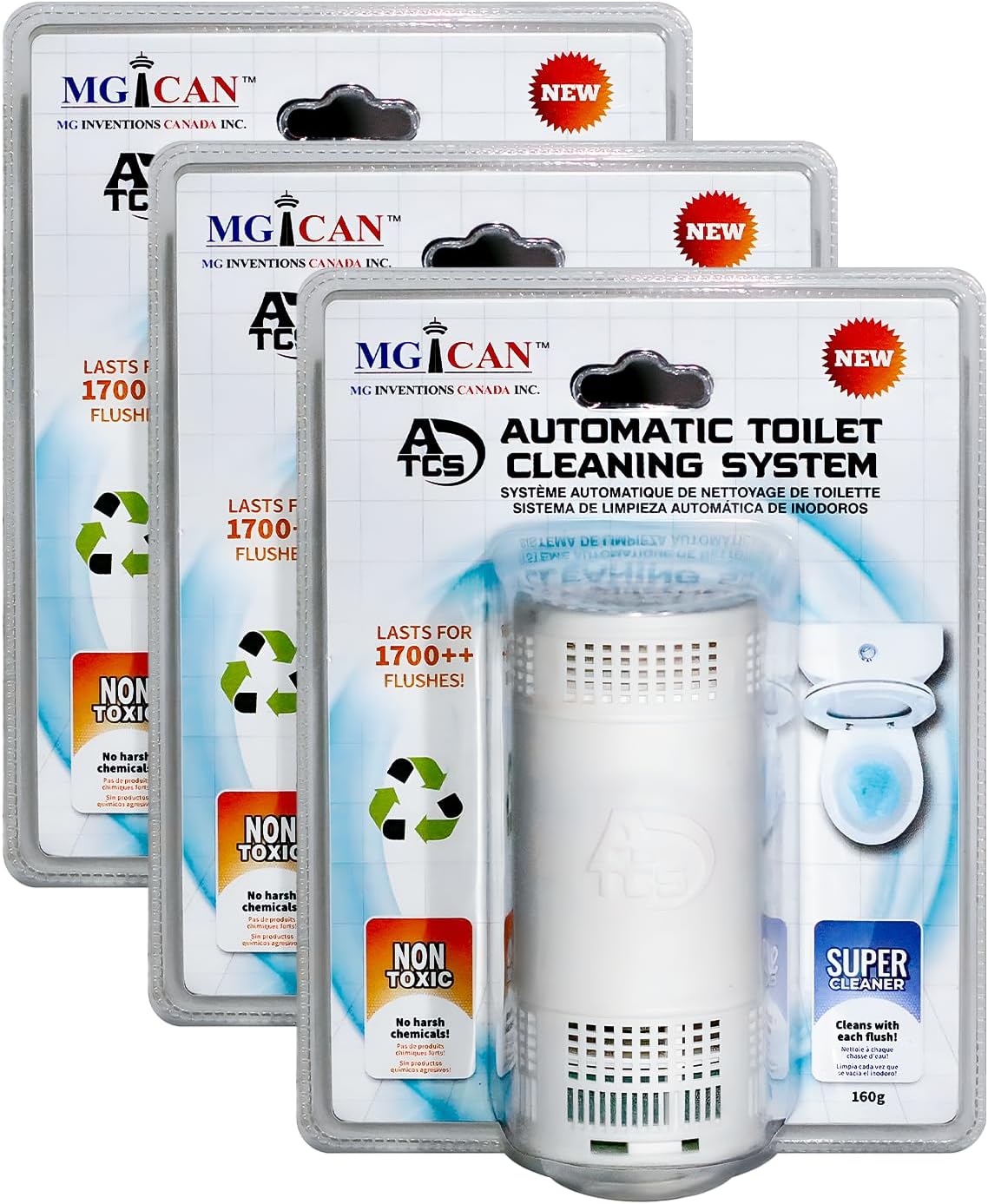 MGICAN Patented Automatic Toilet Cleaning System(ATCS) | Non-Toxic | Bleach Free & Long-Lasting |