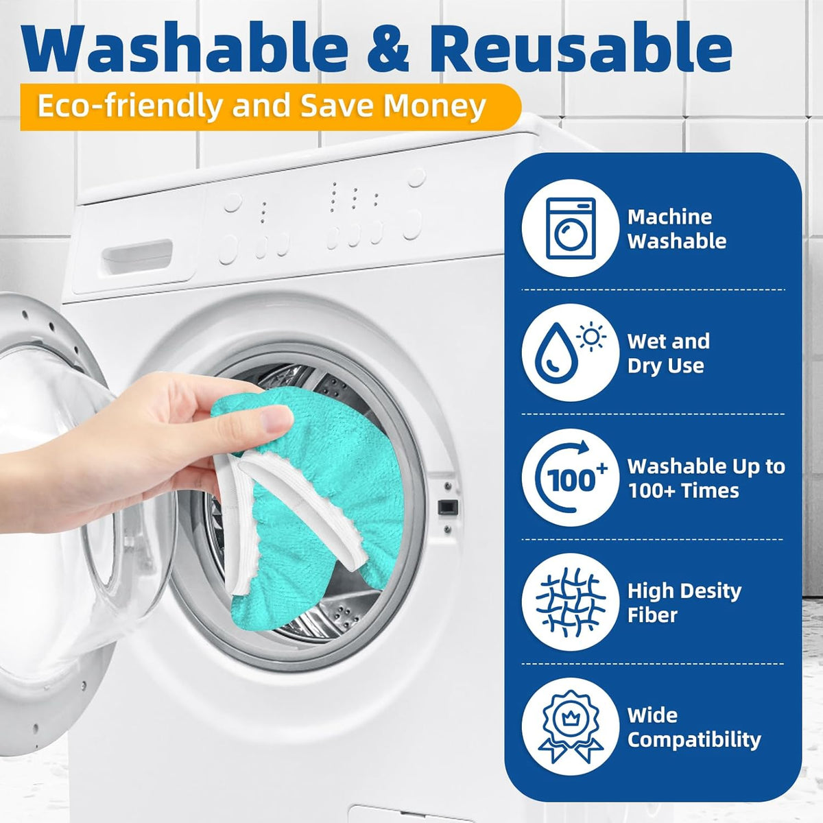 LOVECO 10 Pack Universal Steam Cloths for Handheld Steam Cleaner, Compatible with Bissell Steam