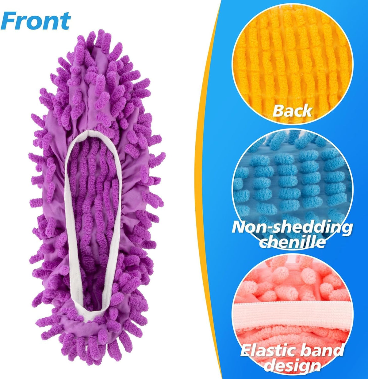MAQIHAN 10 Mop Slippers for Floor Cleaning - Size 9.5 Mop Socks Women Mopping Cleaning Socks Feet