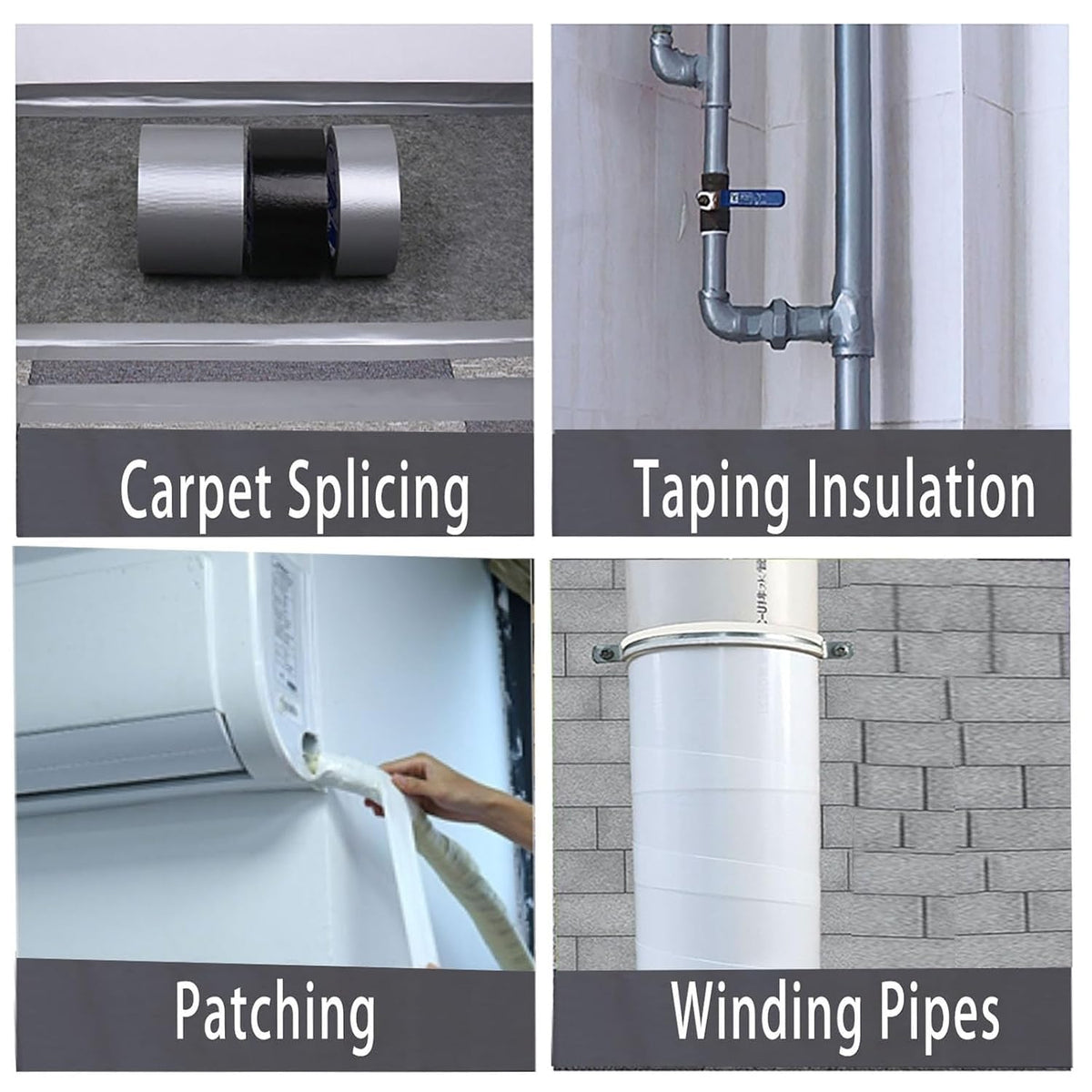 3Pack Duct Tape Heavy Duty Single Sided, Strong Adhesive High Strength, Waterproof Mesh Tape for