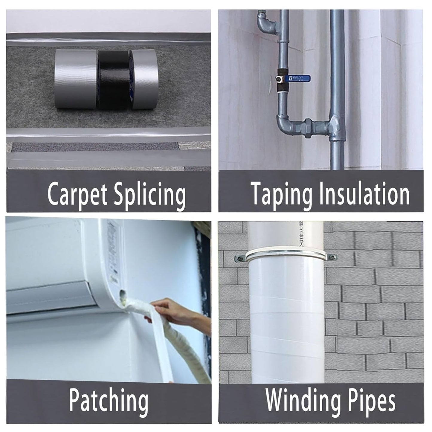 2Pack Duct Tape Heavy Duty Single Sided, Strong Adhesive High Strength, Waterproof Mesh Tape for