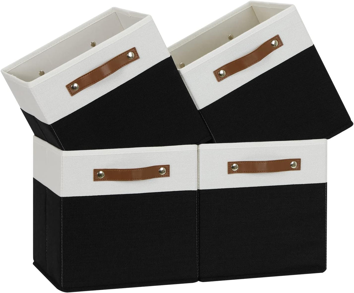 Temary 11 inch Cube Storage Bin 4 Pack Fabric Storage Cubes for Home, Fabric Storage Bin Storage