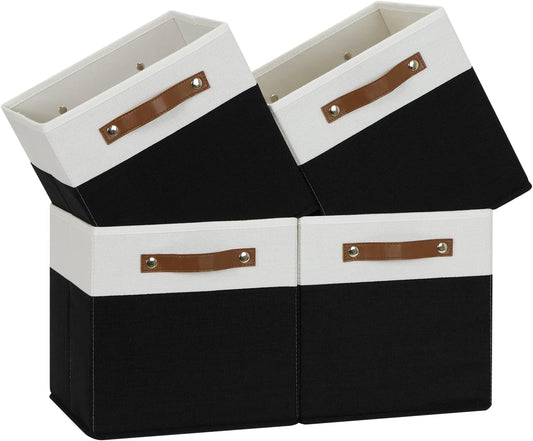 Temary 11 inch Cube Storage Bin 4 Pack Fabric Storage Cubes for Home, Fabric Storage Bin Storage
