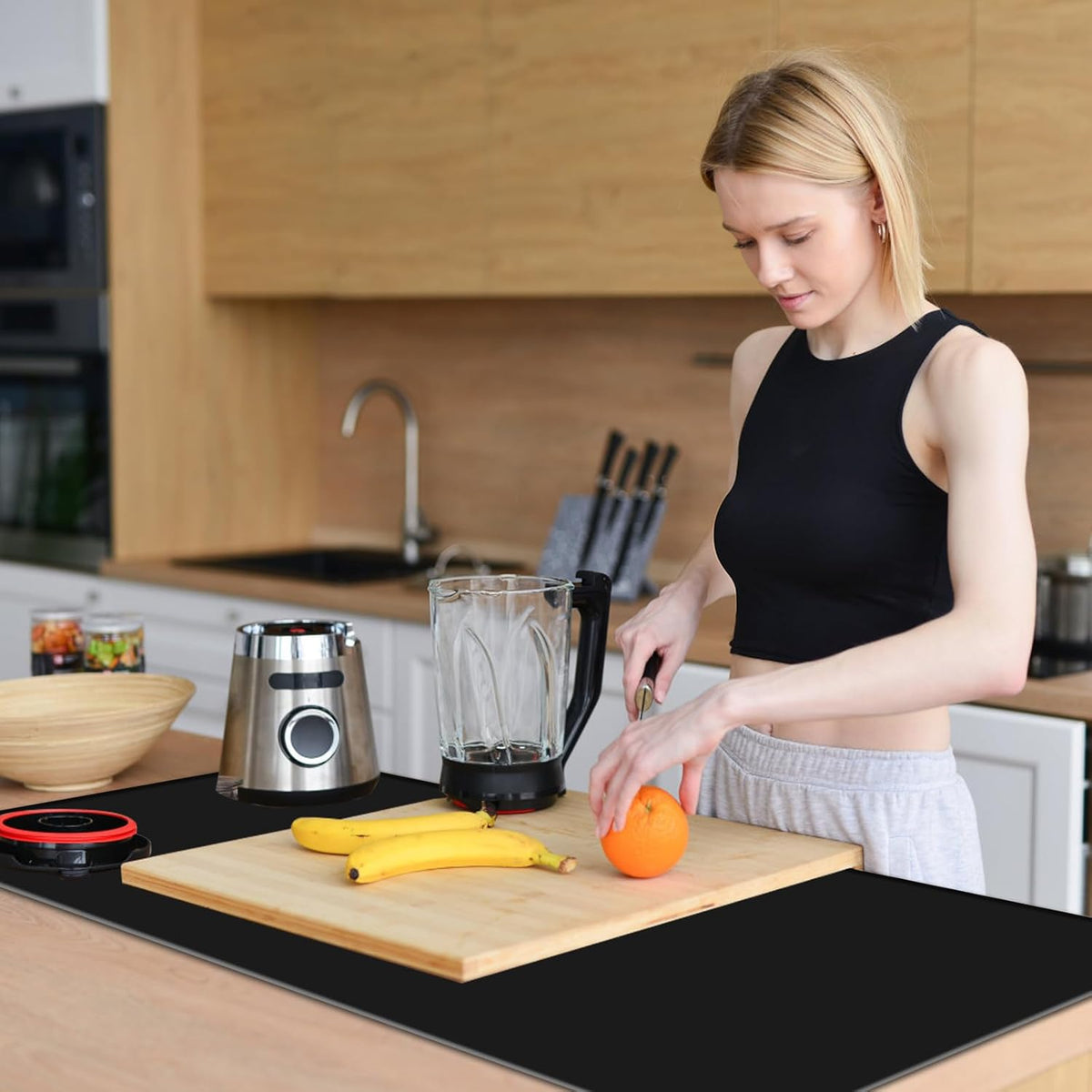 Food Grade Silicone Table Protector Mat 47x24 Inch, Heat Resistant Desk Pad for
