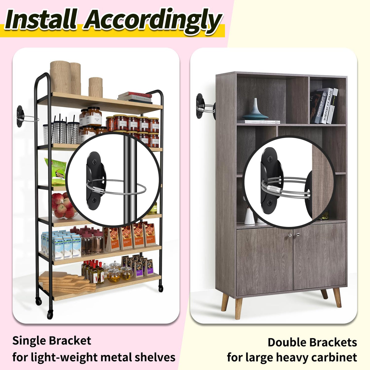 Anti Tip Furniture Anchors (6 Packs) Furniture Anchors for Baby Proofing, Earthquake Straps for