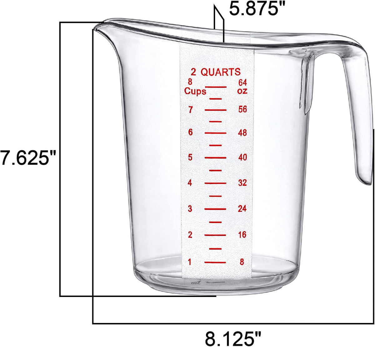 Amazing Abby - Melissa - 64-Ounce Plastic Measuring Pitcher (2-Pack), 8-Cup (2-Quart) Food-Grade