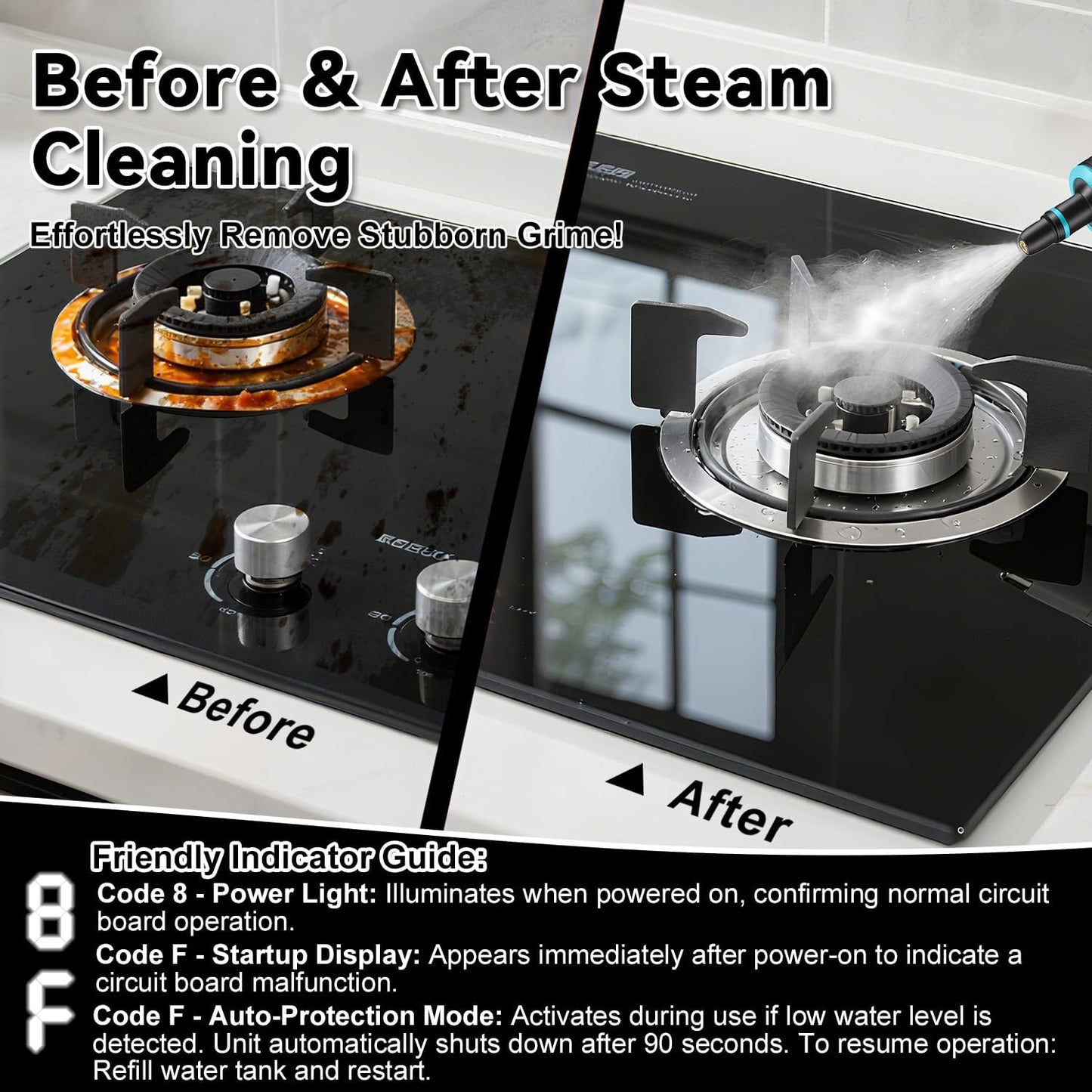 Steam Cleaner for Home, 2500W Portable Handheld Steamer for Cleaning, Large Capacity Tank