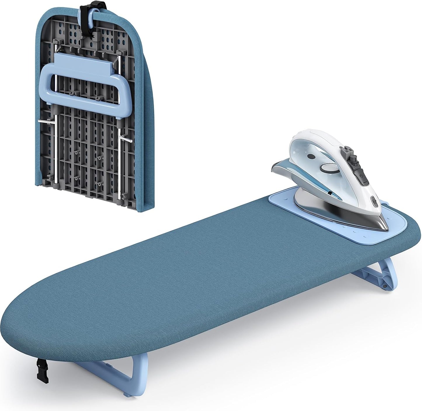 KINGBOARD Tabletop Ironing Board, Small Ironing Board with Iron Mat, Foldable Mini Iron Board, Easy