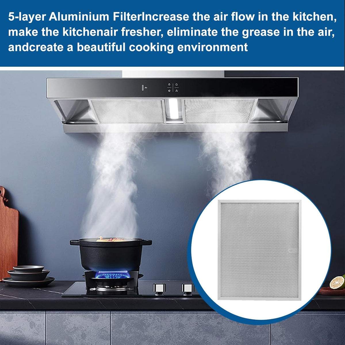 Allure Range Hood Filter Replacement 14.2" x 11.8" BPS1FA30 With 5-Layer Aluminum Mesh Fit for