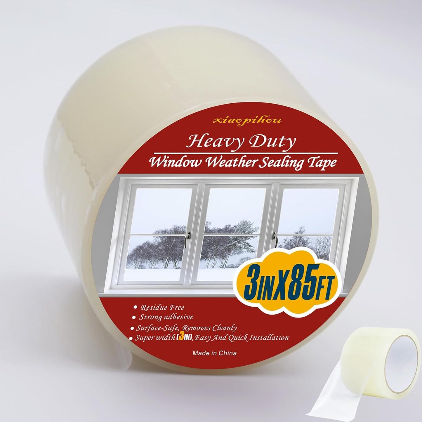 Transparent Weather Sealing Tape, 3-Inch x 85FT, Clear Draft Isolation Sealing Film - Clear Draft