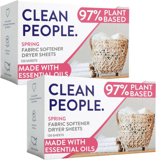 The Clean People Fabric Softener Sheets - Dryer Sheets - Softens & Removes Static Cling - Vegan