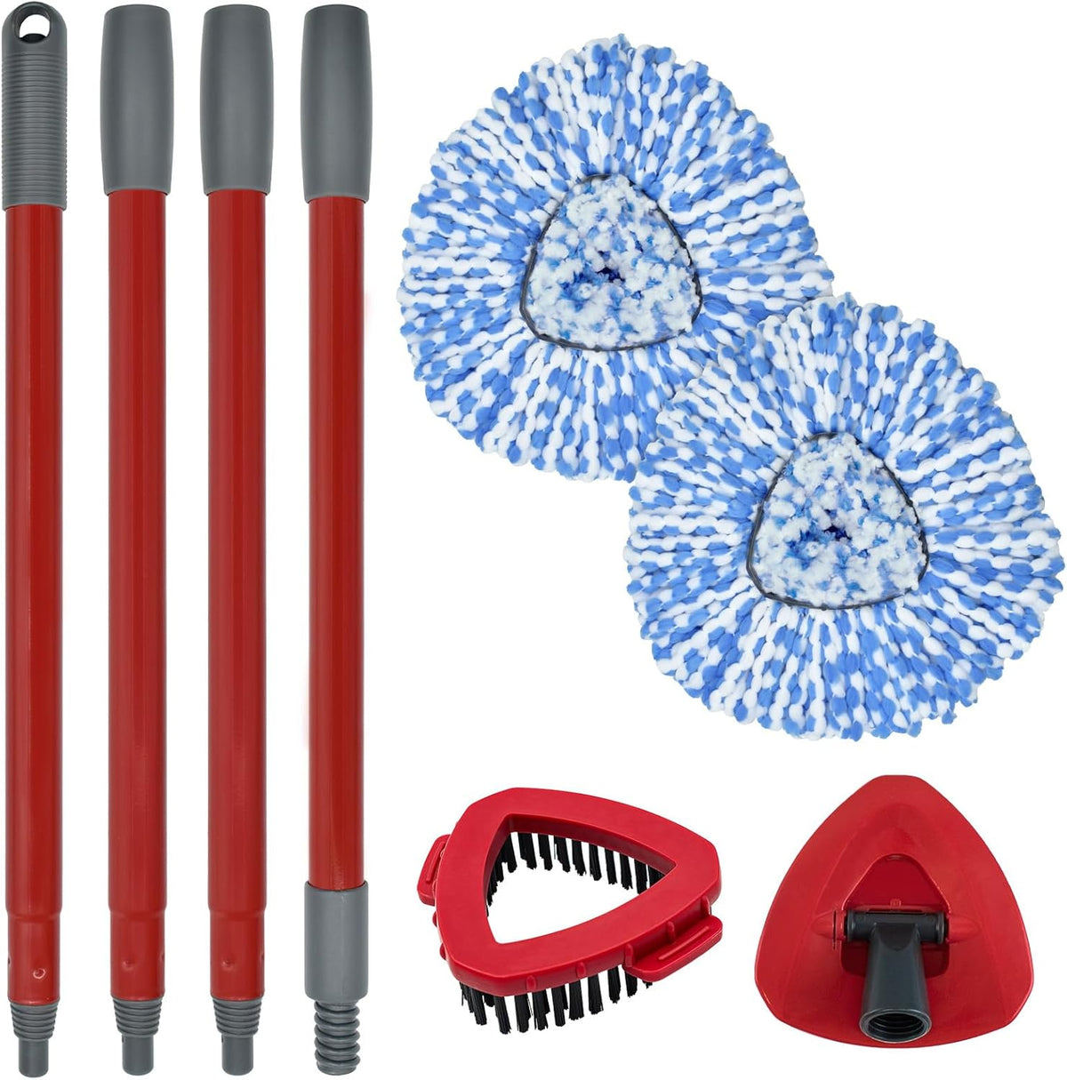Mop Replace Head Mop Handle for O Cedar Mop, Mop Replacement for Ocedar Spin Mop Includes 2 Mop