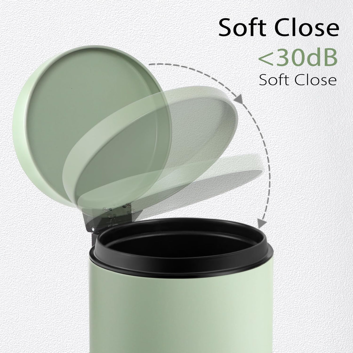 TIPGO Small Trash Can with Lid Soft Close, 4.5 Liters / 1.2 Gallon Bathroom Garbage Can, Mini Step