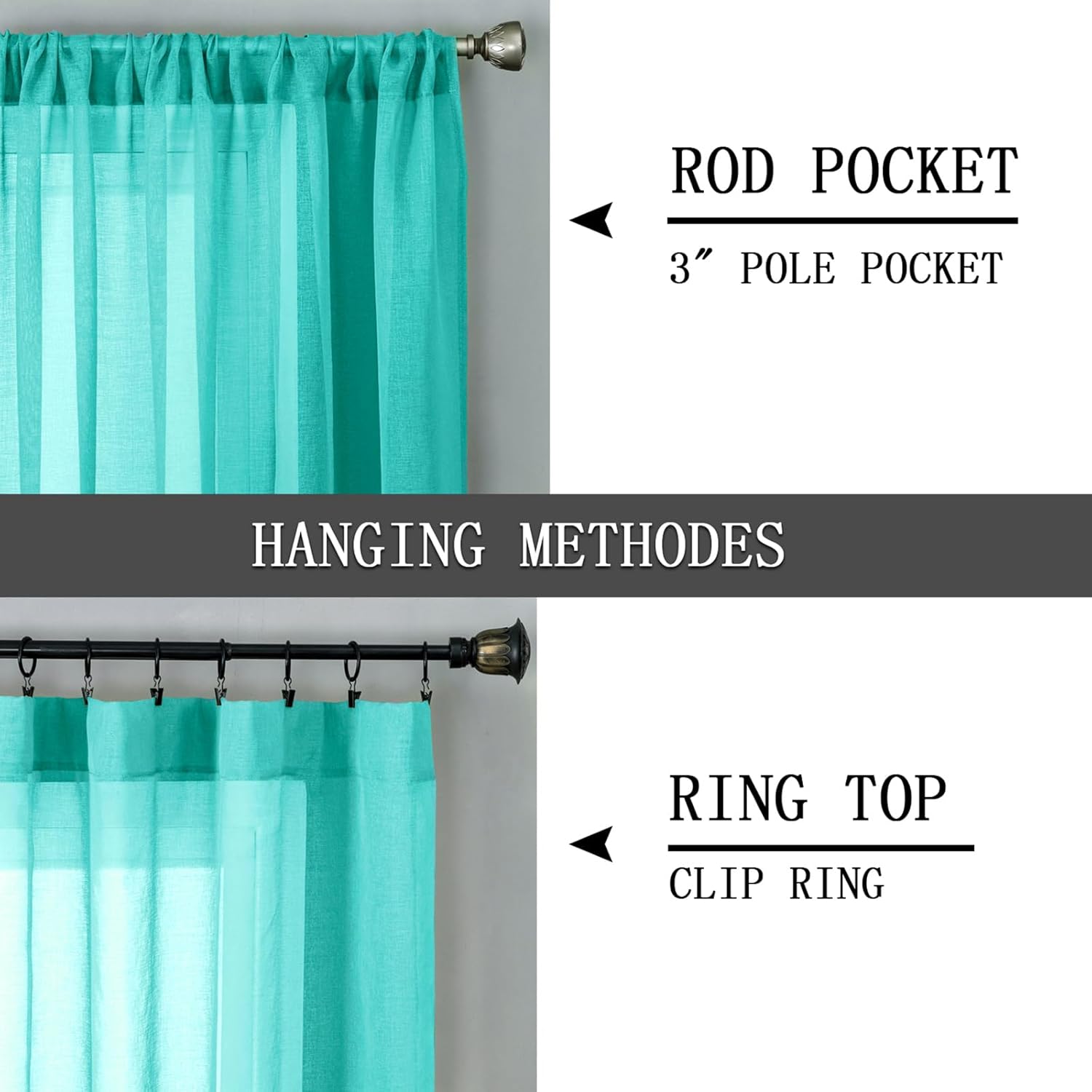 Tollpiz Short Sheer Curtain Living Room Linen Textured Curtains Sheer Light Filtering Voile Rod