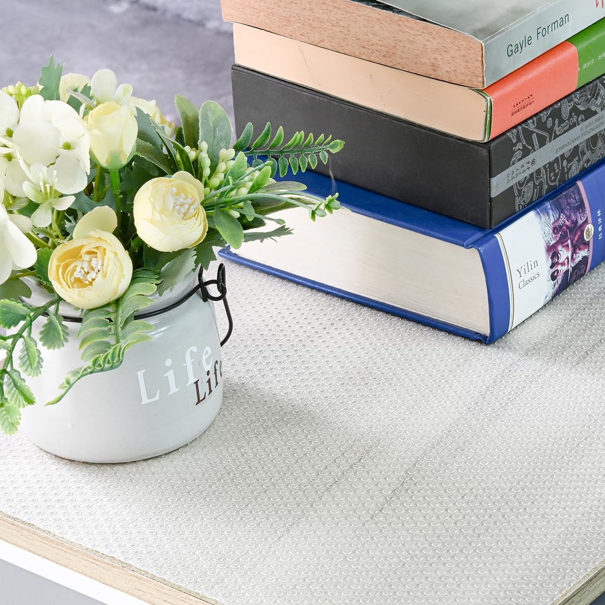 BOPART 12Pcs Refrigerator Liners Washable Fridge Shelf Liners Refrigerator Mats for Freezer Glass