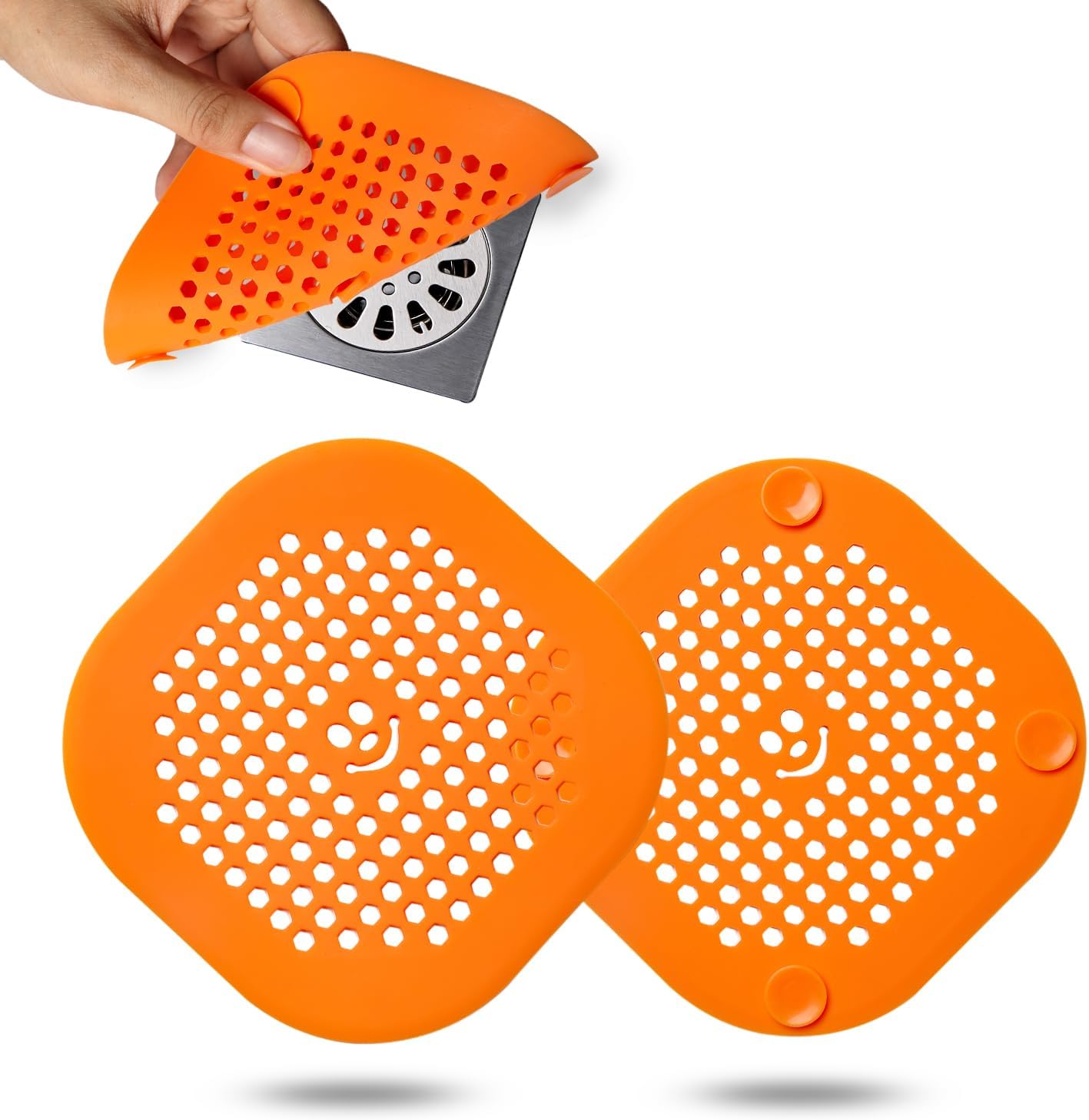 2 Pack Drain Hair Catcher Sturdy Silicone Shower Drain Protector Sink Drain Strainer Hair Stopper
