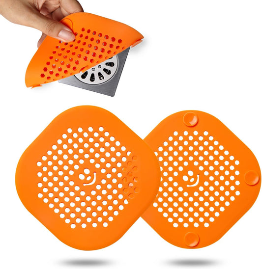 2 Pack Drain Hair Catcher Sturdy Silicone Shower Drain Protector Sink Drain Strainer Hair Stopper