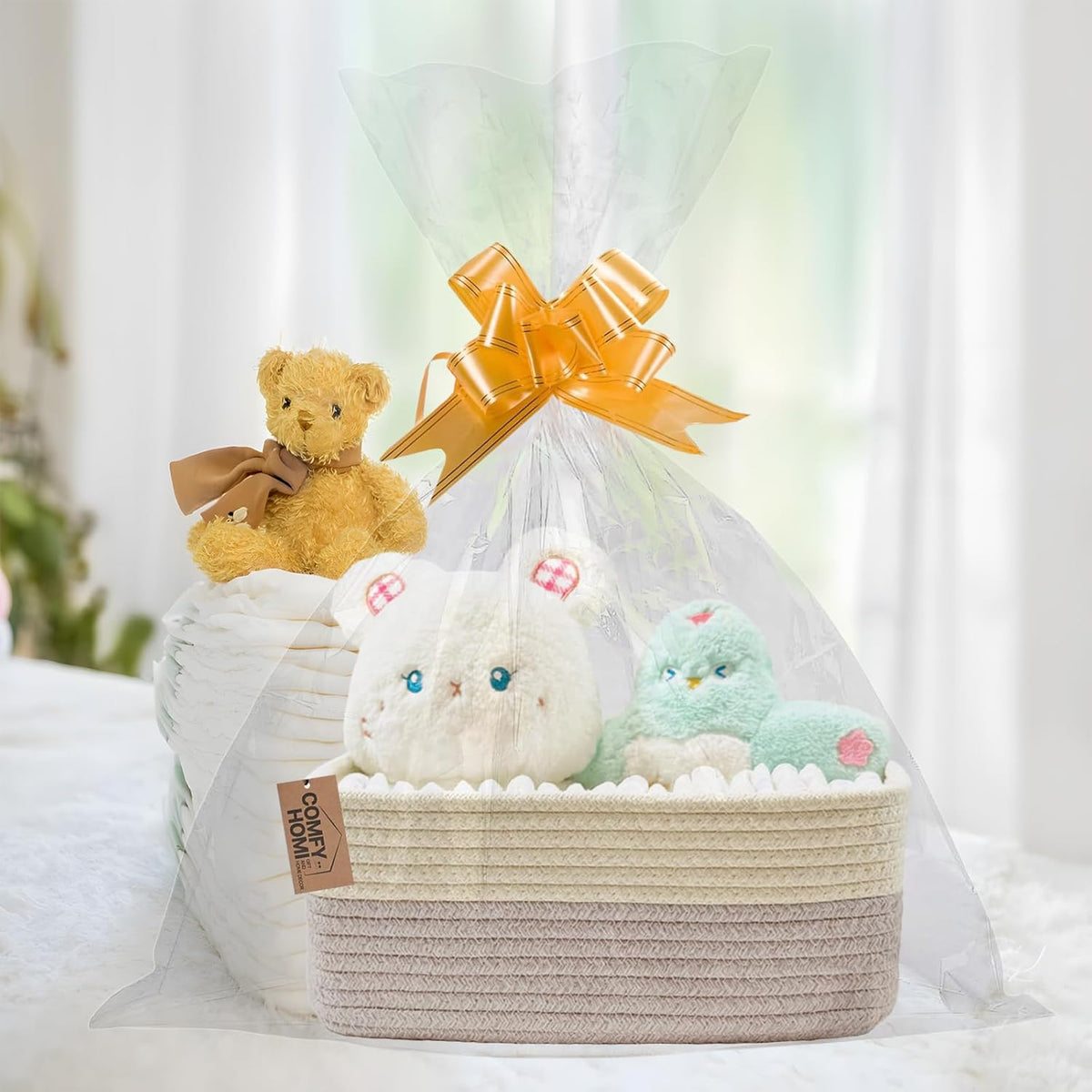 COMFY-HOMI 13" x 8.5" x 5.1" Storage Baskets for Organizing | Cotton Rope Woven Basket | Toy
