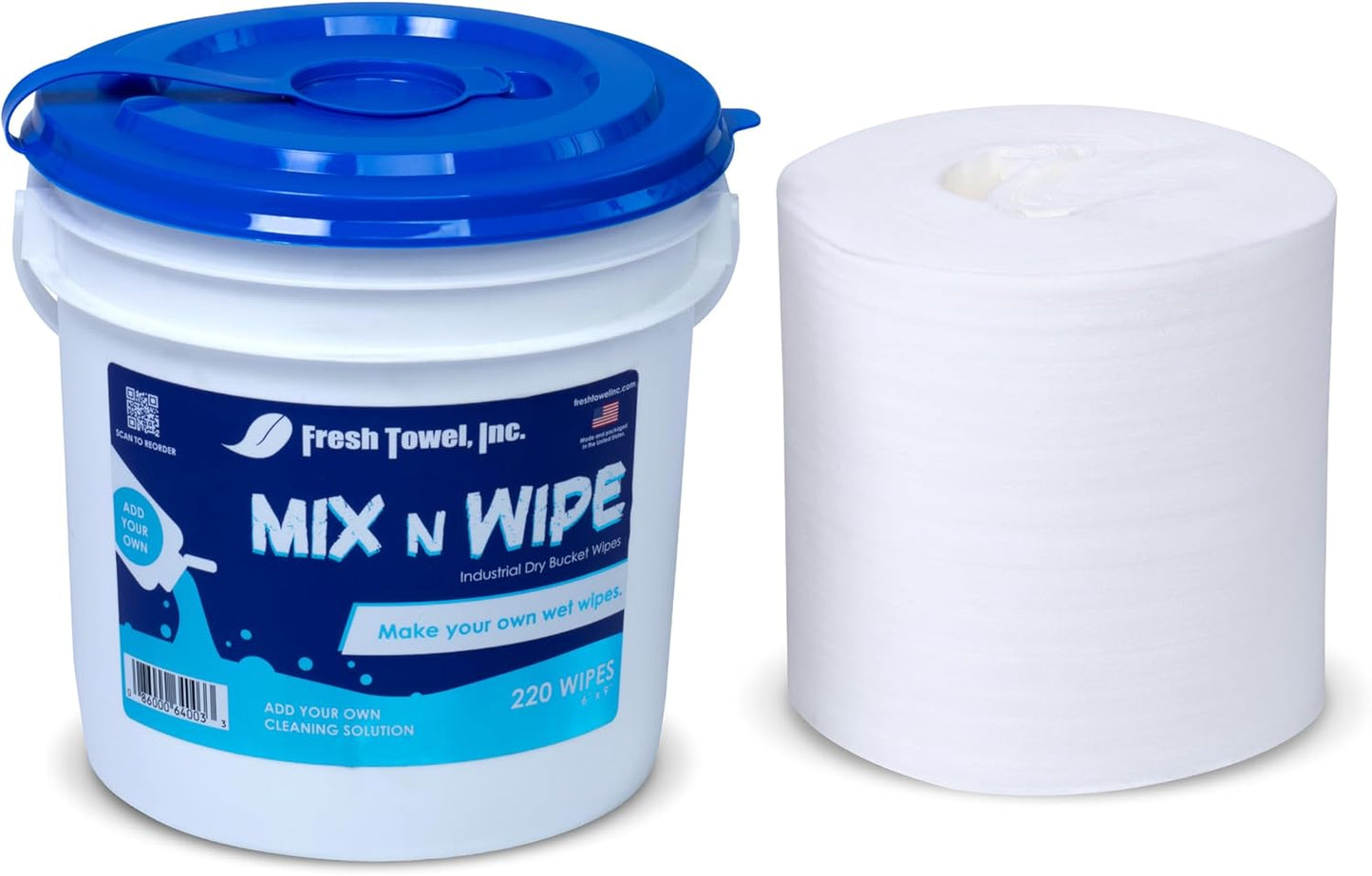 Fresh Towel Mix-N-Wipe Dry Wipes Refill, 1-Pack (220 Sheets) – Make Your Own Wet Wipes – 6" x 9"
