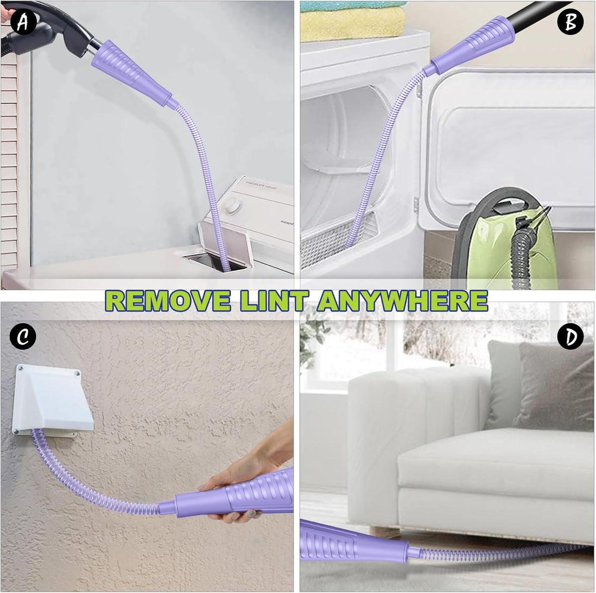 Sealegend Dryer Vent Cleaner Kit Dryer Lint Vacuum Attachment Lint Remover,Dryer Vent Vacuum Hose