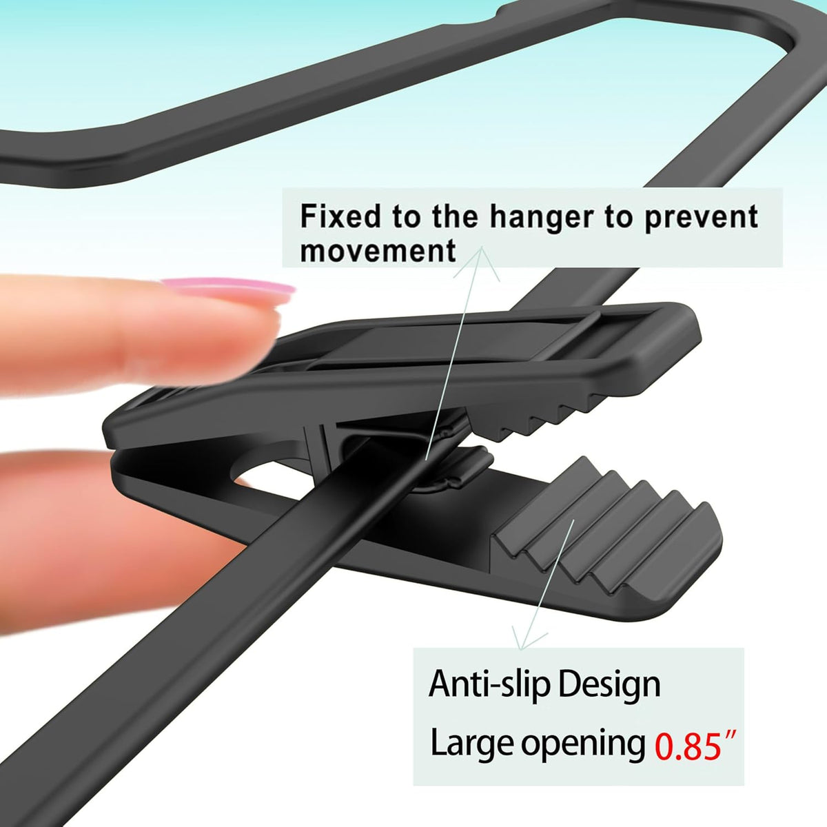 Hanger Clips Perfect for Velvet Hangers (Black, 20 PCS), Non-Slip Plastic Clips Pant Skirt Hanger