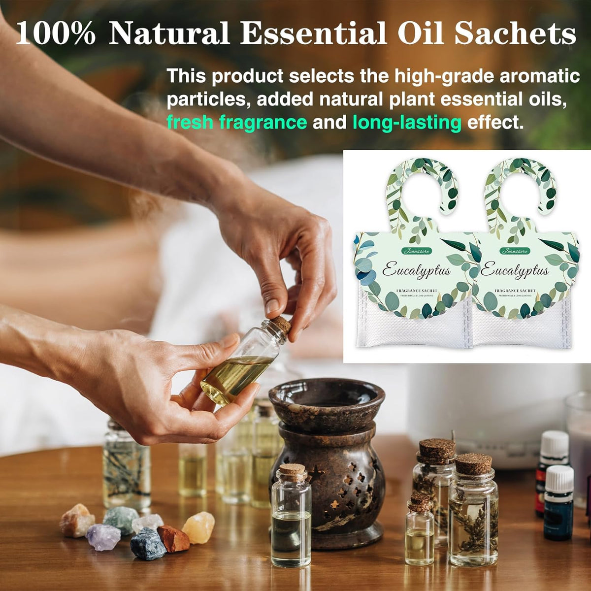 15 Packs Eucalyptus Scented Sachets Bag for Drawers and Closets, Air Freshener for Home Fragrance