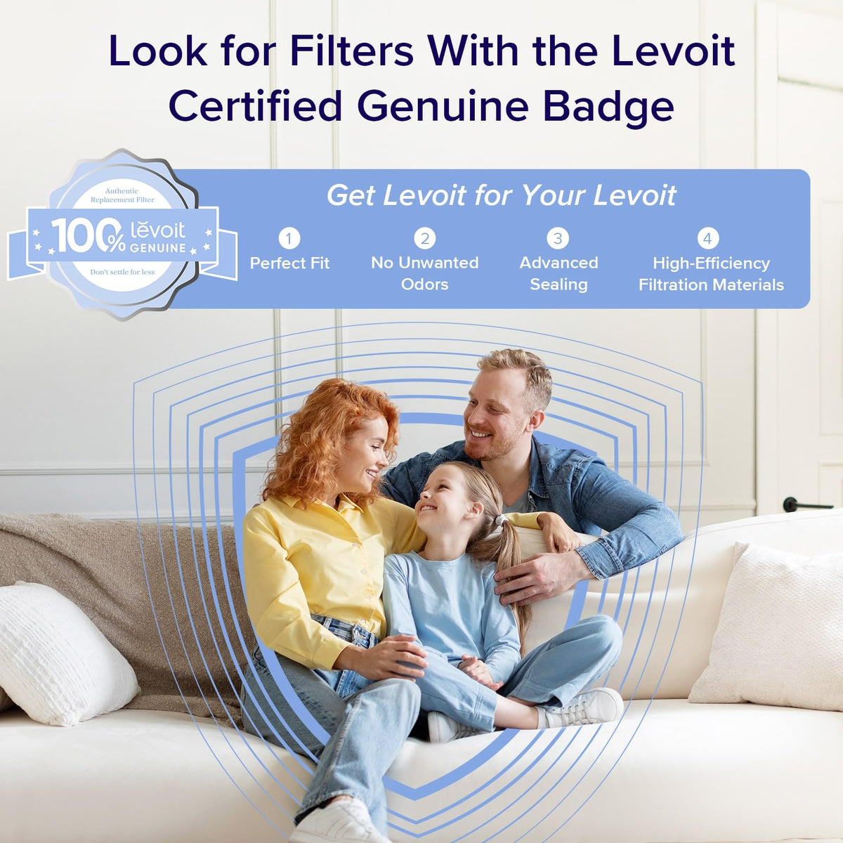LEVOIT Air Purifier for Home Pets Bedroom Dorm Room Washable Pre-Filter