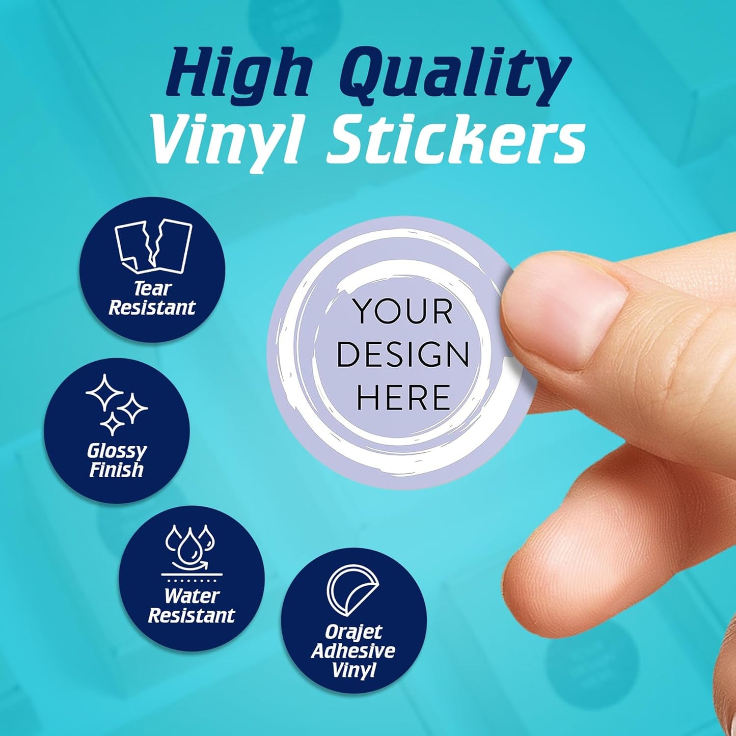 100 Custom Vinyl Stickers - Upload Your own Image, Text, Design, Logo - Personalized Logo Labels