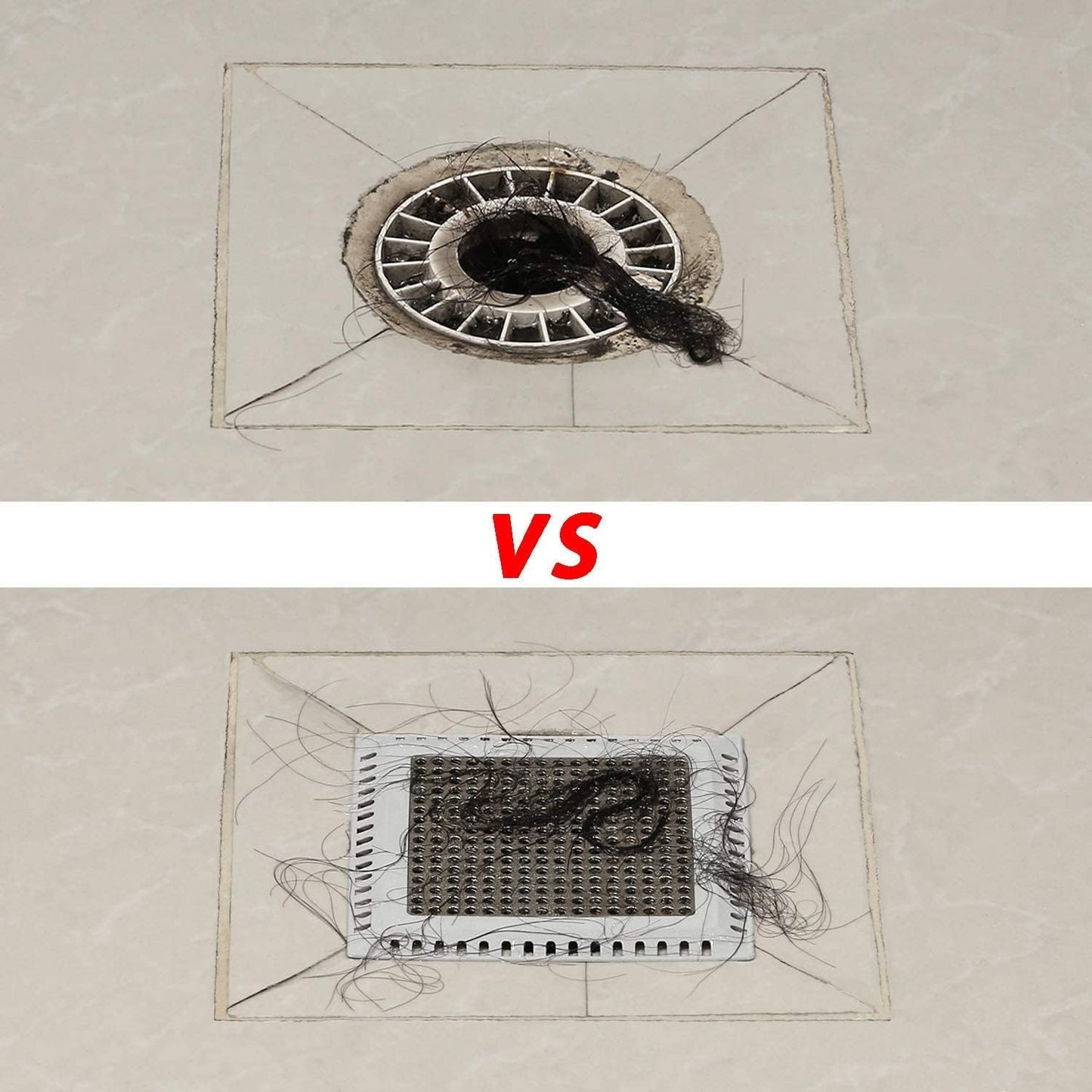 Hair Catcher/Drain Strainer/Shower Drain Cover for Bathroom Floor Drain, Stainless Steel and