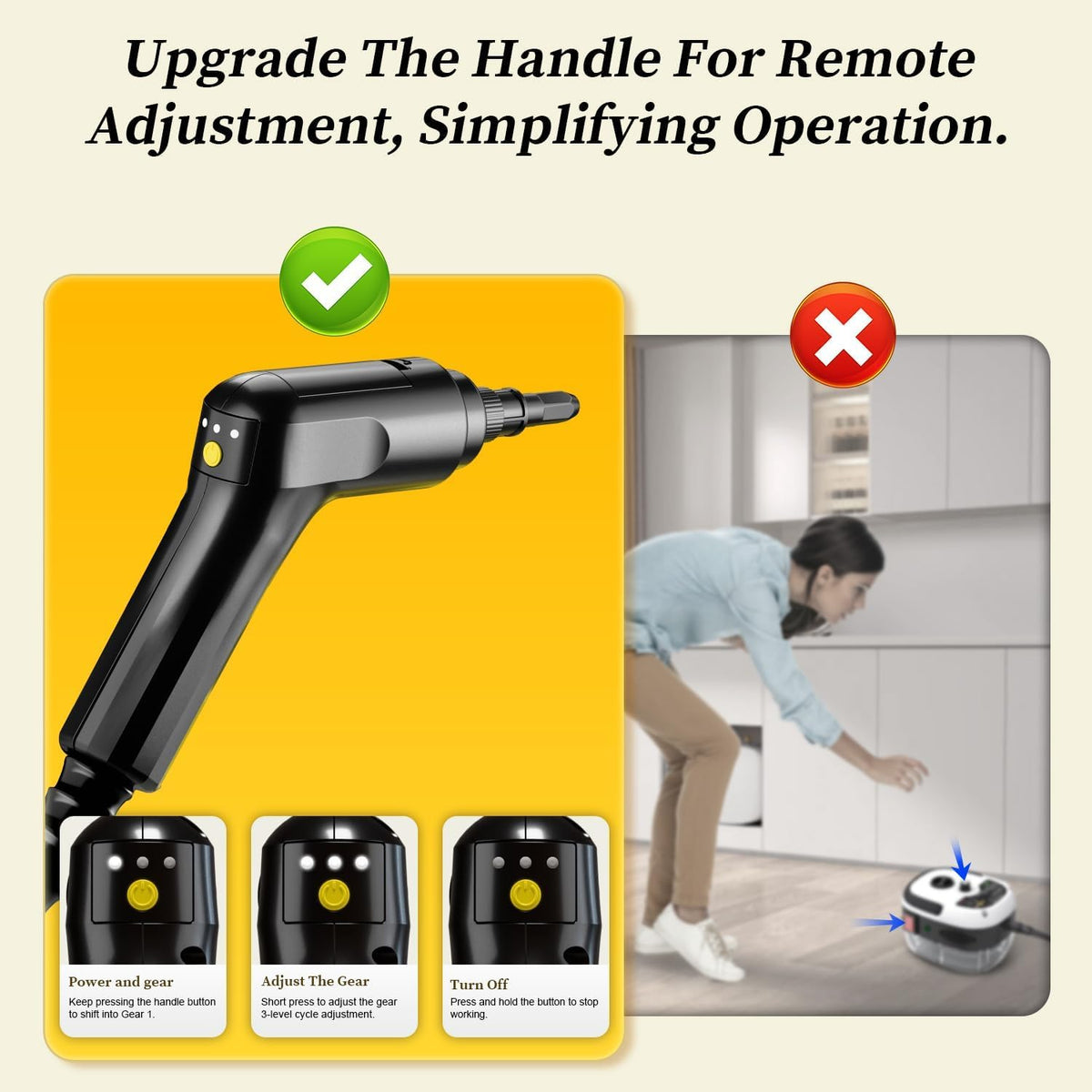 Steam Cleaner,15s Heat-Up,1.6L Tank,3-Level Adjustable Handle,2500W Steamer for Cleaning,Portable