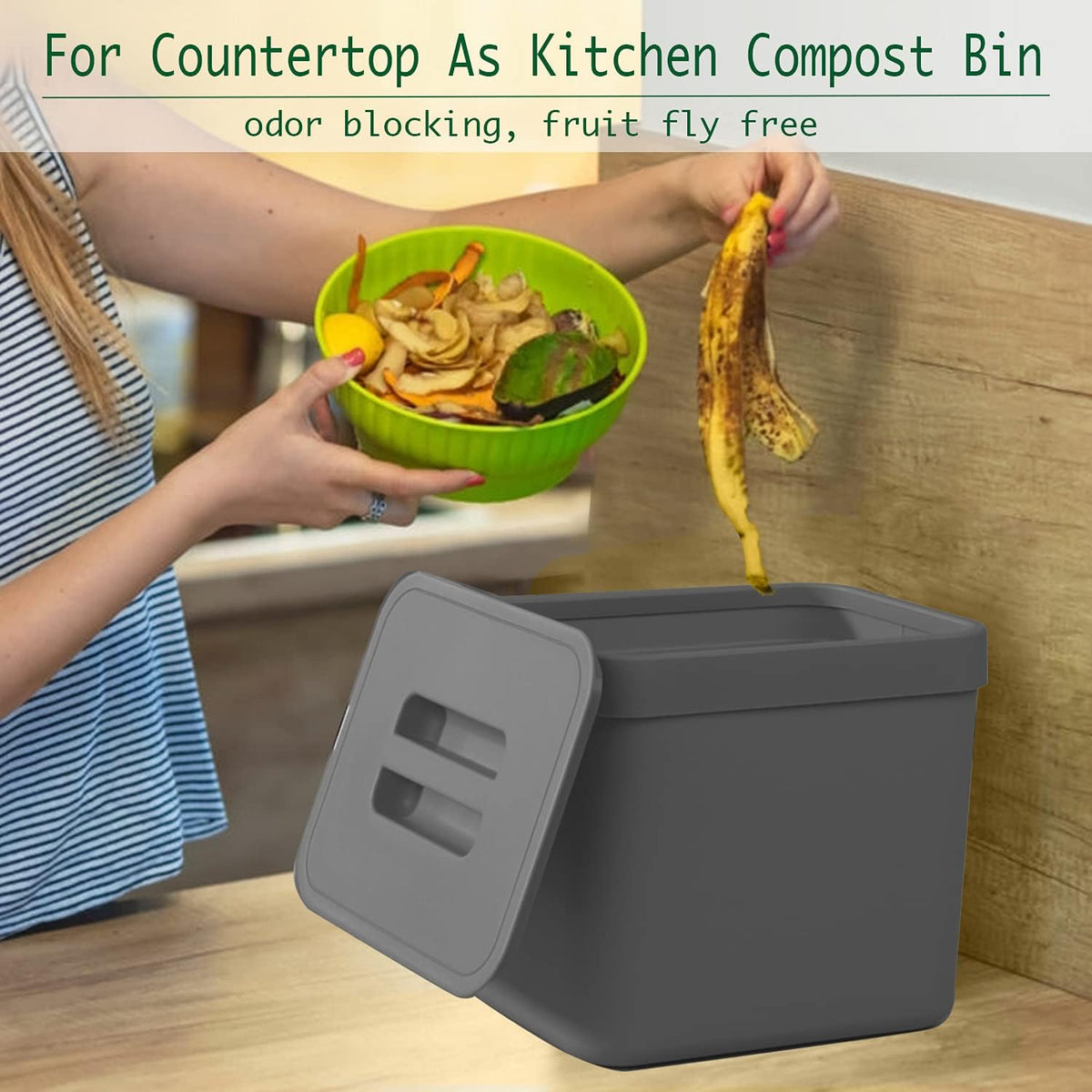 Kitchen Trash Can with Lid, LALASTAR Wall-Mounted Under Sink Small Garbage Can for Kitchen