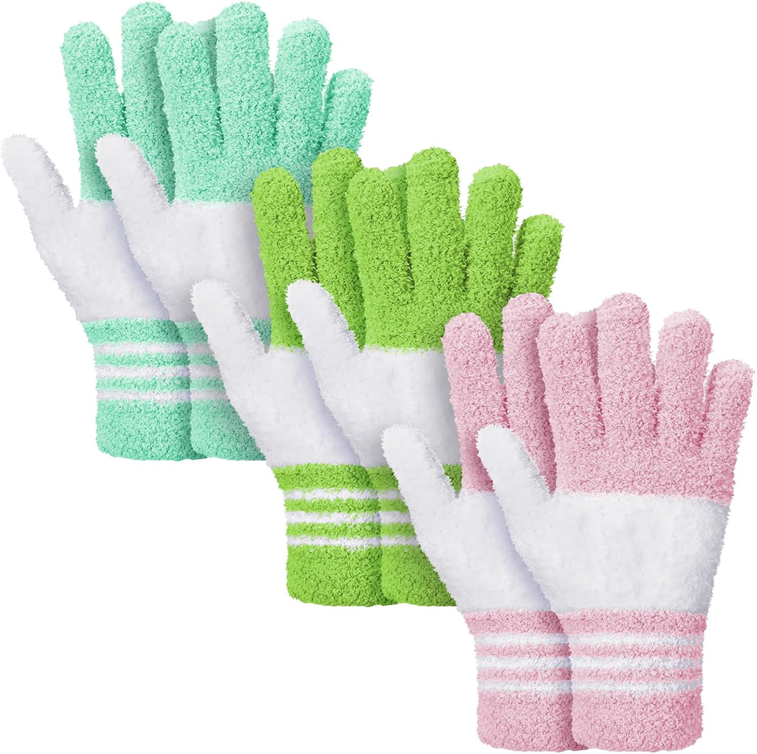 Patelai 3 Pairs Microfiber Plant Dusting Gloves Leaf Cleaning Gloves for Indoor Plants, Blinds