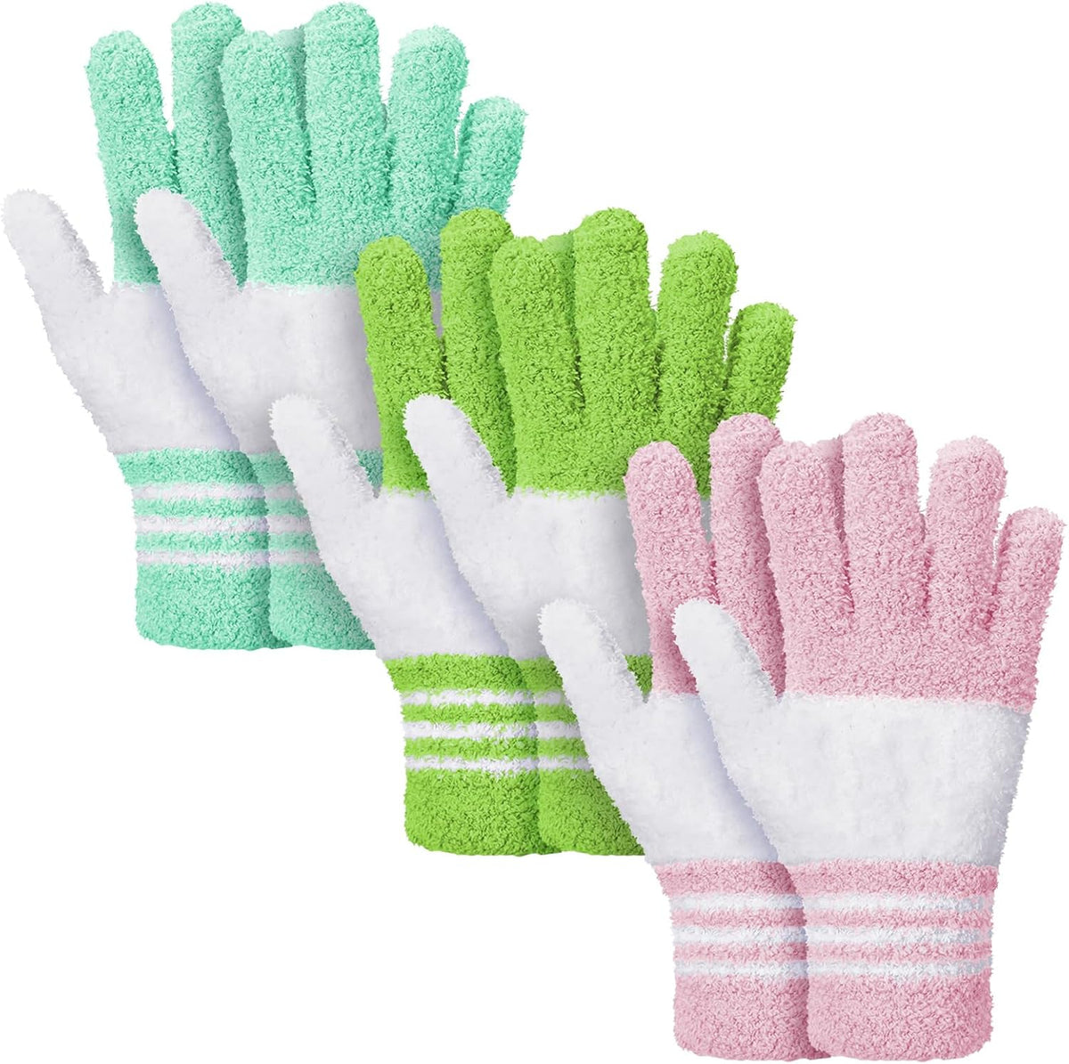 Patelai 3 Pairs Microfiber Plant Dusting Gloves Leaf Cleaning Gloves for Indoor Plants, Blinds