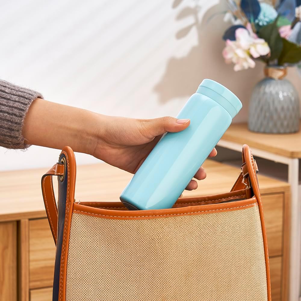 10oz Mini Water Bottle Stainless Steel Thermos Small Flask - Insulated Vacuum, Leak Proof, Keeps