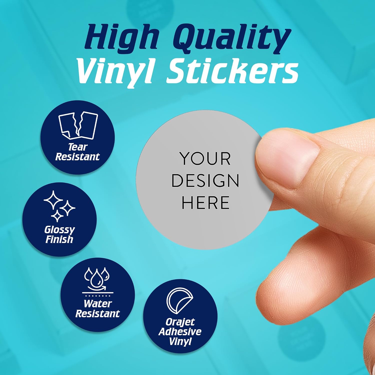 100 Custom Vinyl Stickers - Upload Your own Image, Text, Design, Logo - Personalized Logo Labels