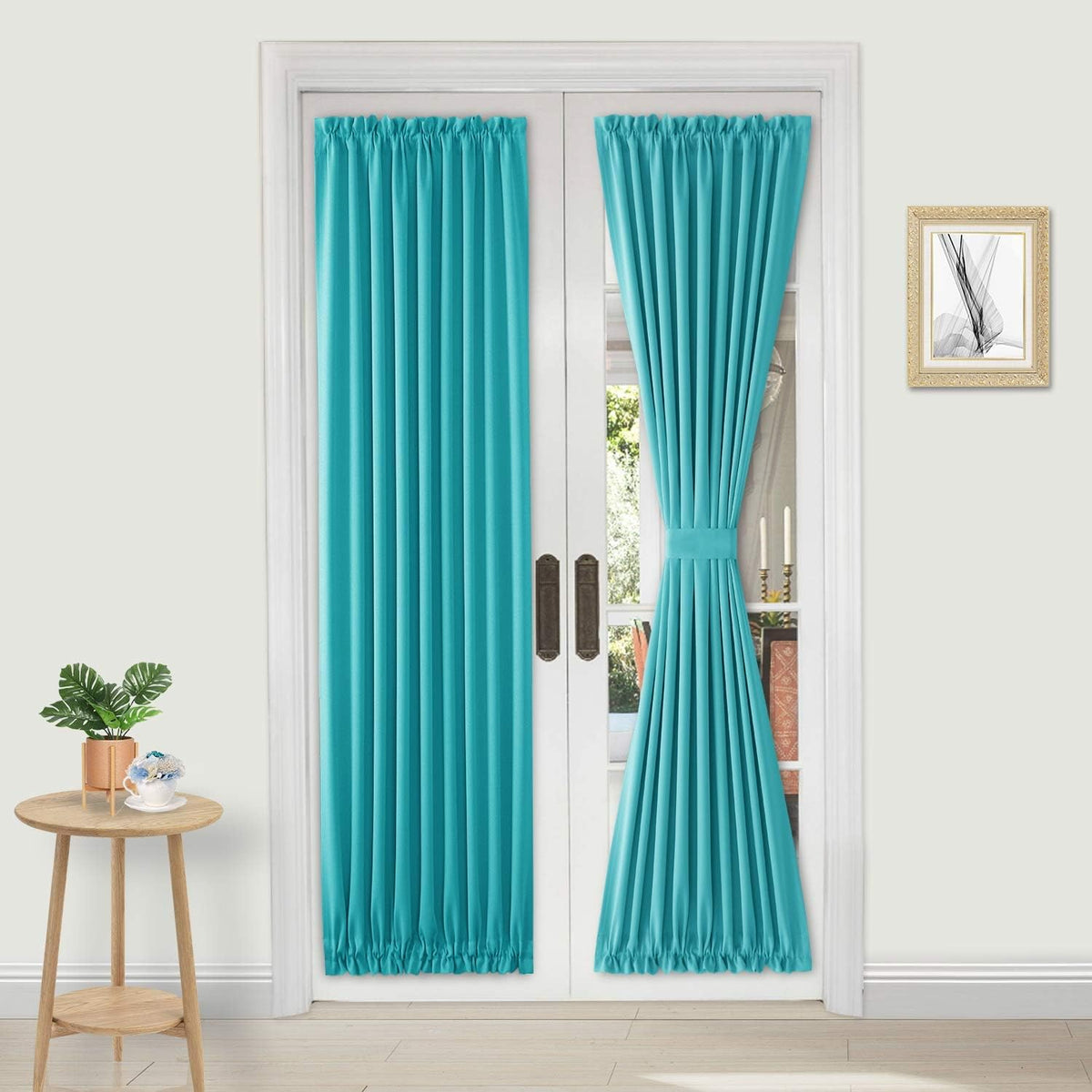 DWCN French Door Curtains – Rod Pocket Thermal Blackout Curtain for