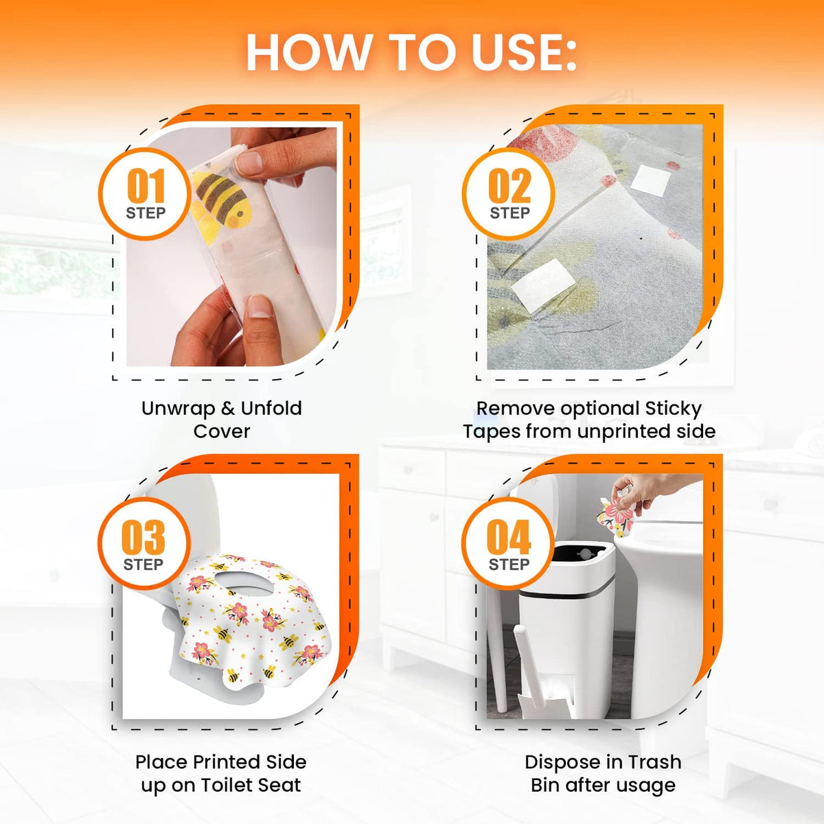 20 Extra Large Toilet Seat Covers Disposable for Kids & Adults-Toilet Covers Disposable for