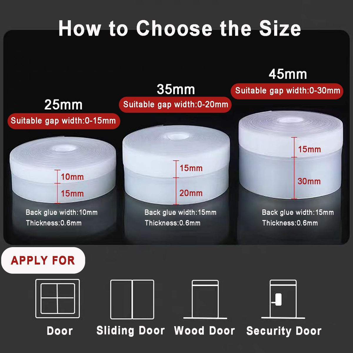 Dstorelhp Upgraded Weather Stripping, No Residue Door Draft Stopper, Silicone Seal Strip for Doors