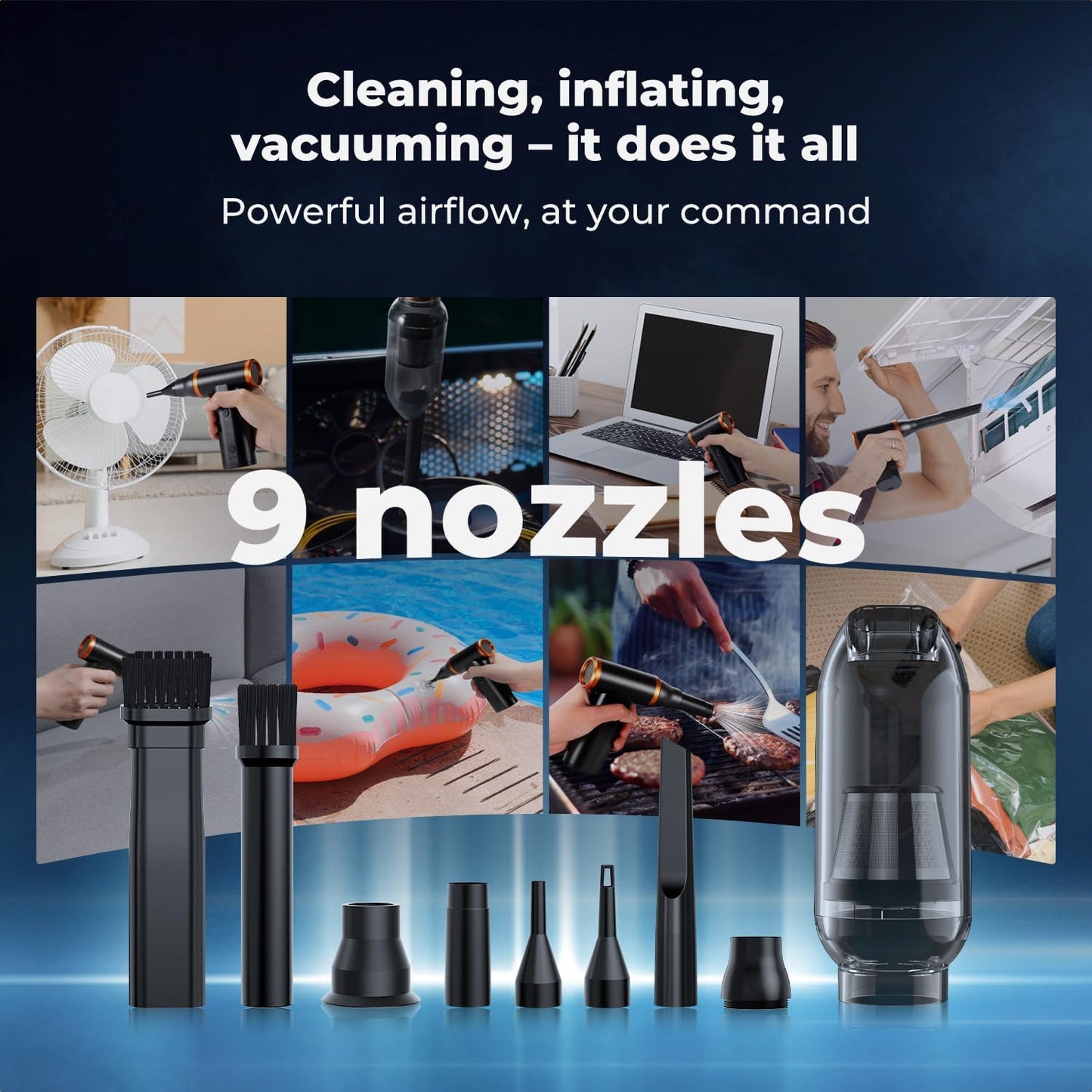 K&F Concept Electric Compressed Air Duster|300000RPM Vacuum Cleaner|3 Gear Adjustable|Super Wind