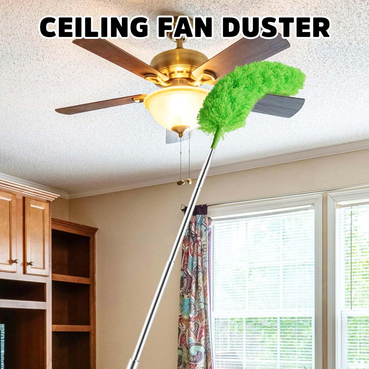 Cobweb Duster with Extension Pole, Bafezoze Ceiling Fan Duster with Long Handle, Spider Web Brush